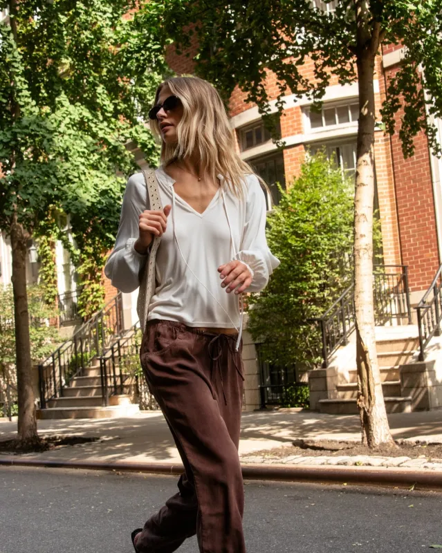 Long Sleeve Raglan Mixed Shirt- Ivory Stone sold by Bella Dahl