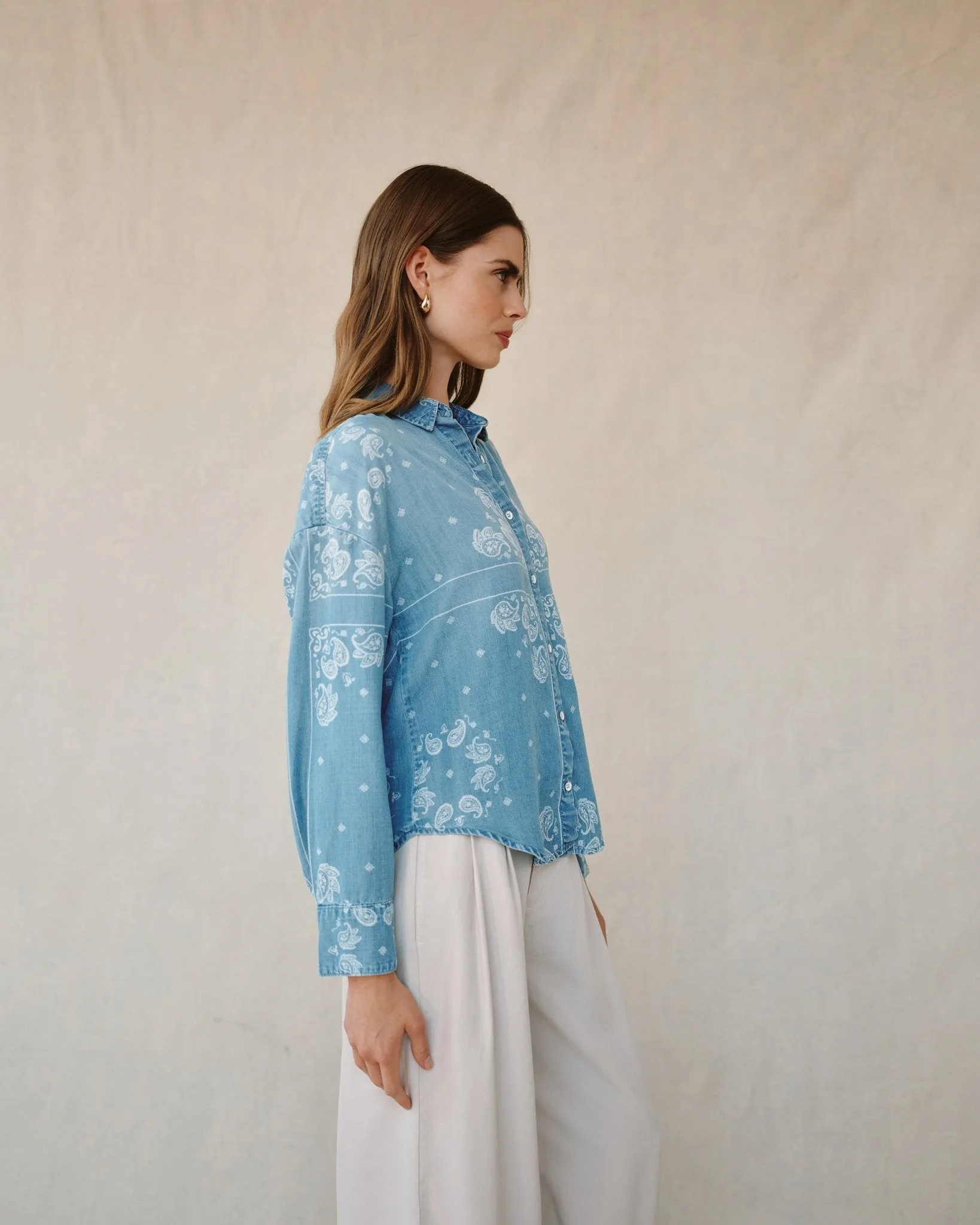 Boyfriend Button Down- Bandana Wash sold by Bella Dahl product image thumbnail 3