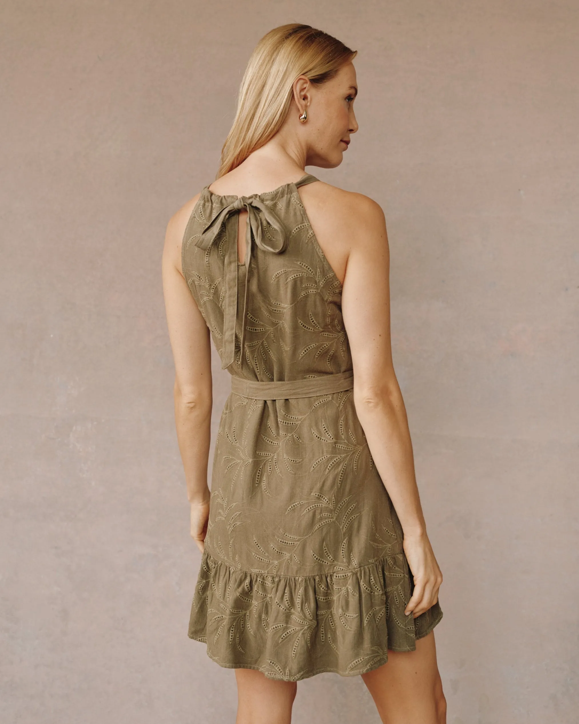 Ruffle Hem Halter Dress - Oasis Olive sold by Bella Dahl product image thumbnail 4