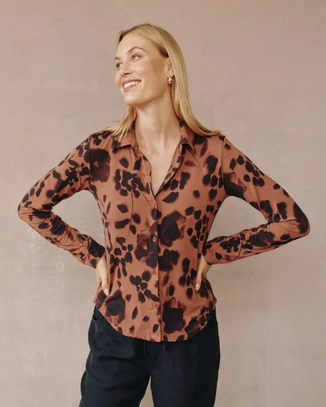 Button Up Knit Top- Autumn Floral Print sold by Bella Dahl