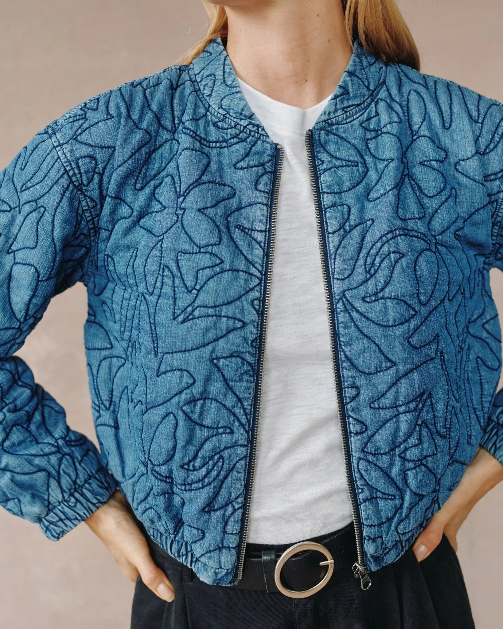 Cropped Zip Jacket- Indigo Lagoon Wash sold by Bella Dahl product image thumbnail 4