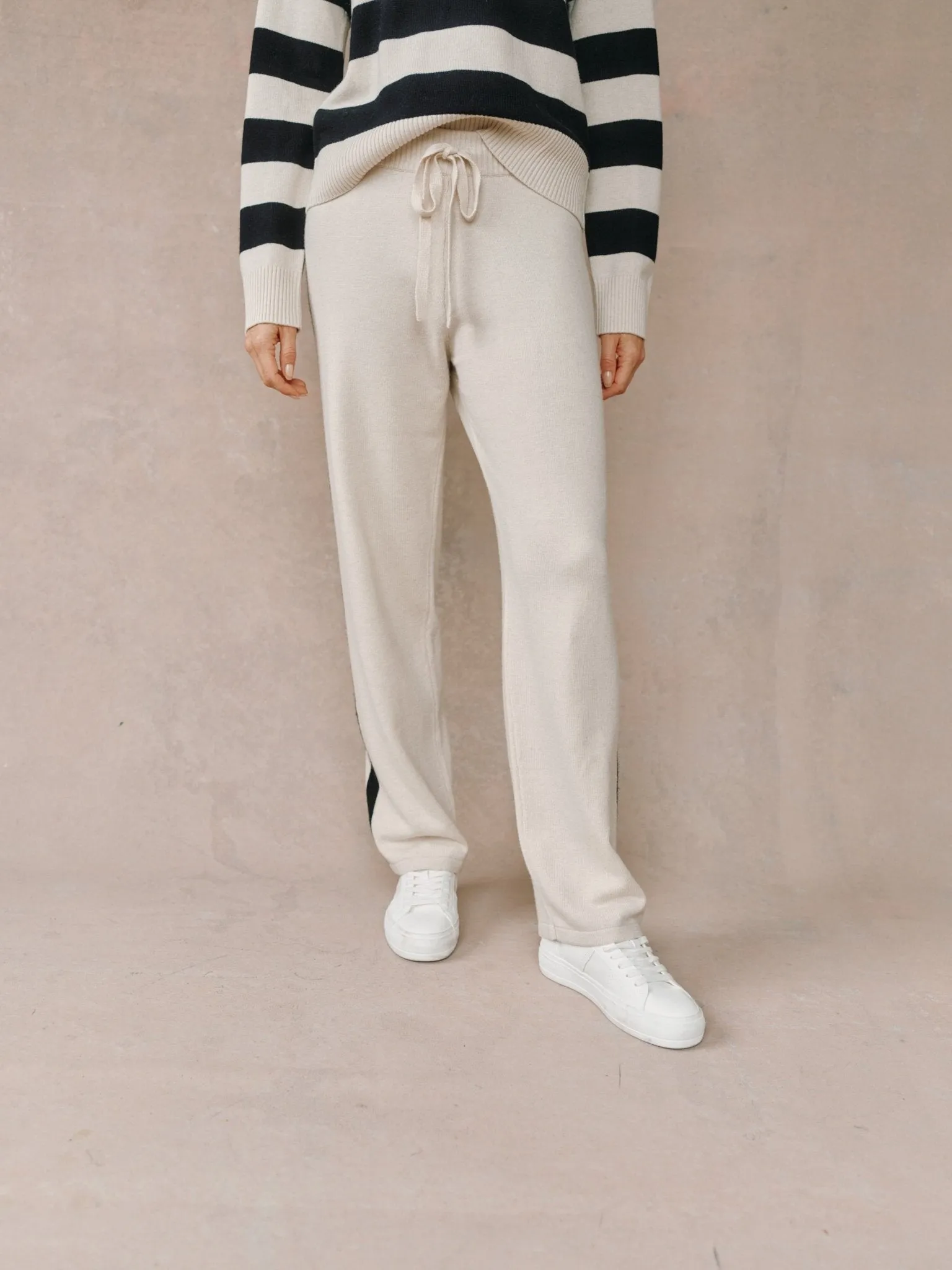 Side Stripe Straight Leg Pant- Oat & Black sold by Bella Dahl product image thumbnail 3