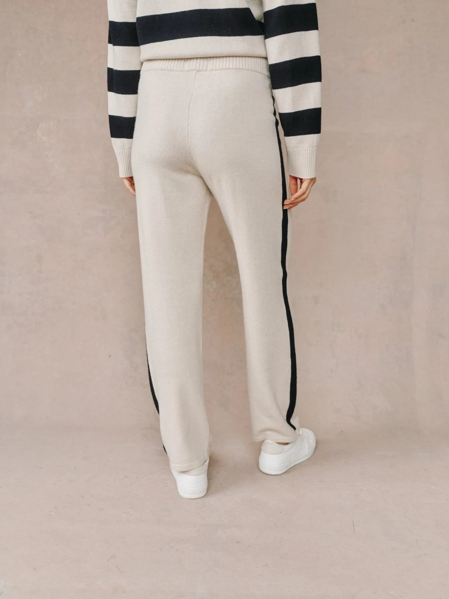 Side Stripe Straight Leg Pant- Oat & Black sold by Bella Dahl product image thumbnail 5