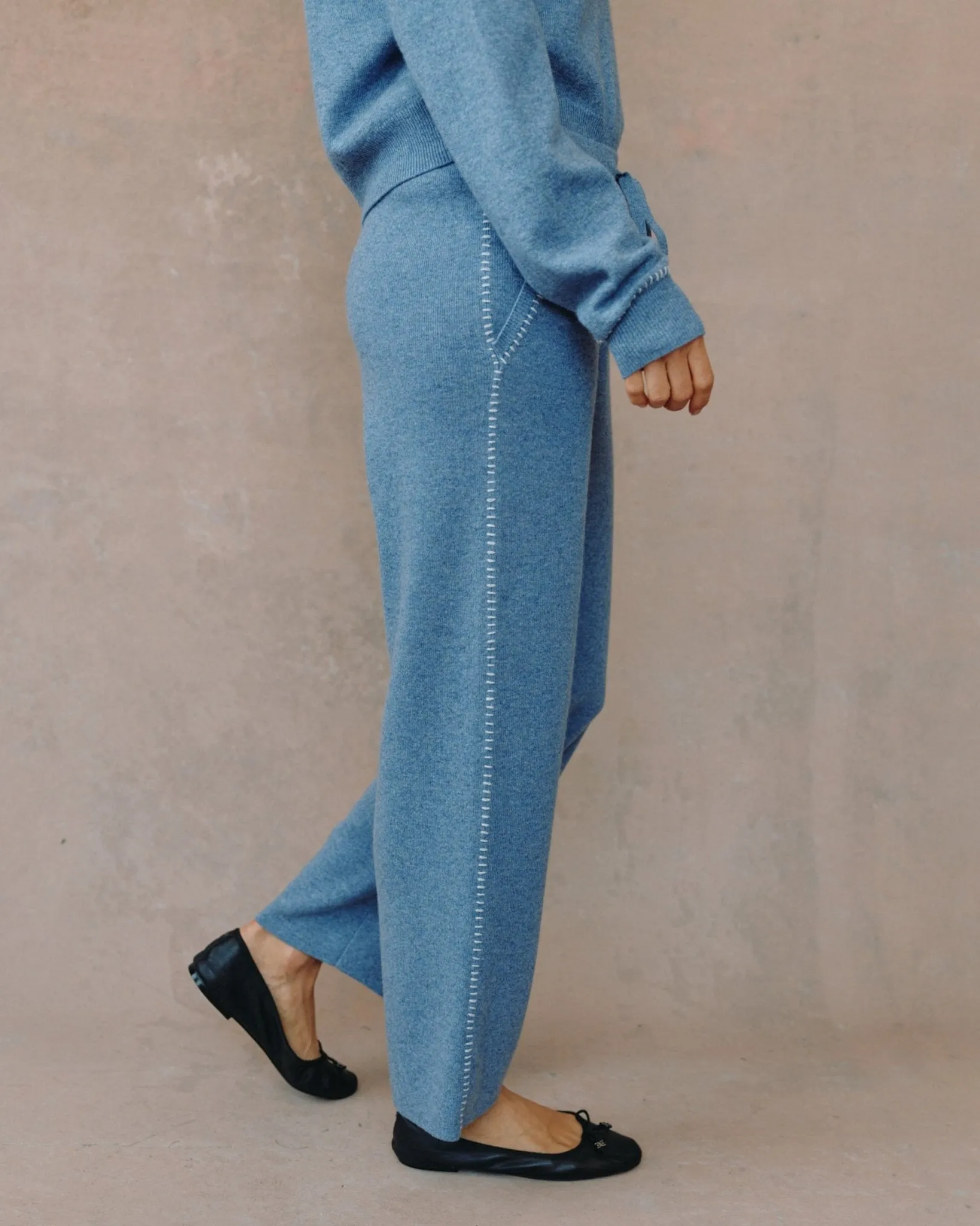 Whip Stitch Straight Leg Pant - Heather Blue sold by Bella Dahl product image thumbnail 4