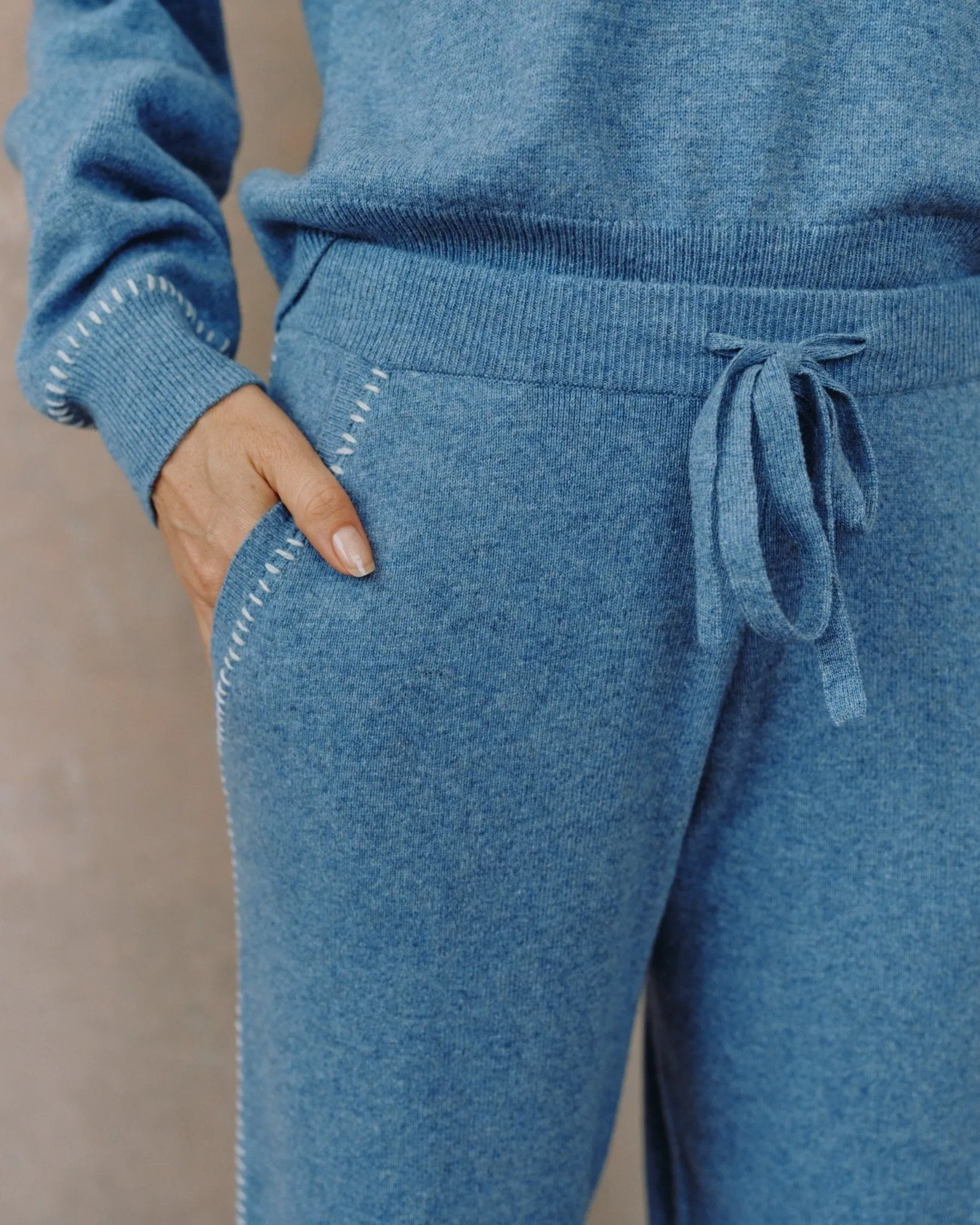 Whip Stitch Straight Leg Pant - Heather Blue sold by Bella Dahl product image thumbnail 3