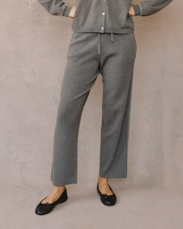 Whip Stitch Straight Leg Pant - Heather Smoke sold by Bella Dahl