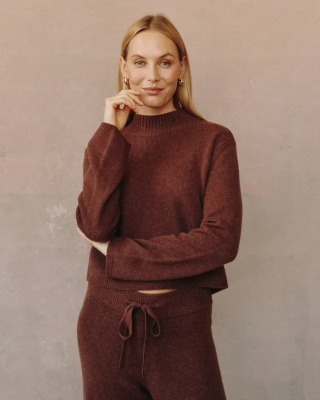Mock Neck Sweater - Red Oak sold by Bella Dahl