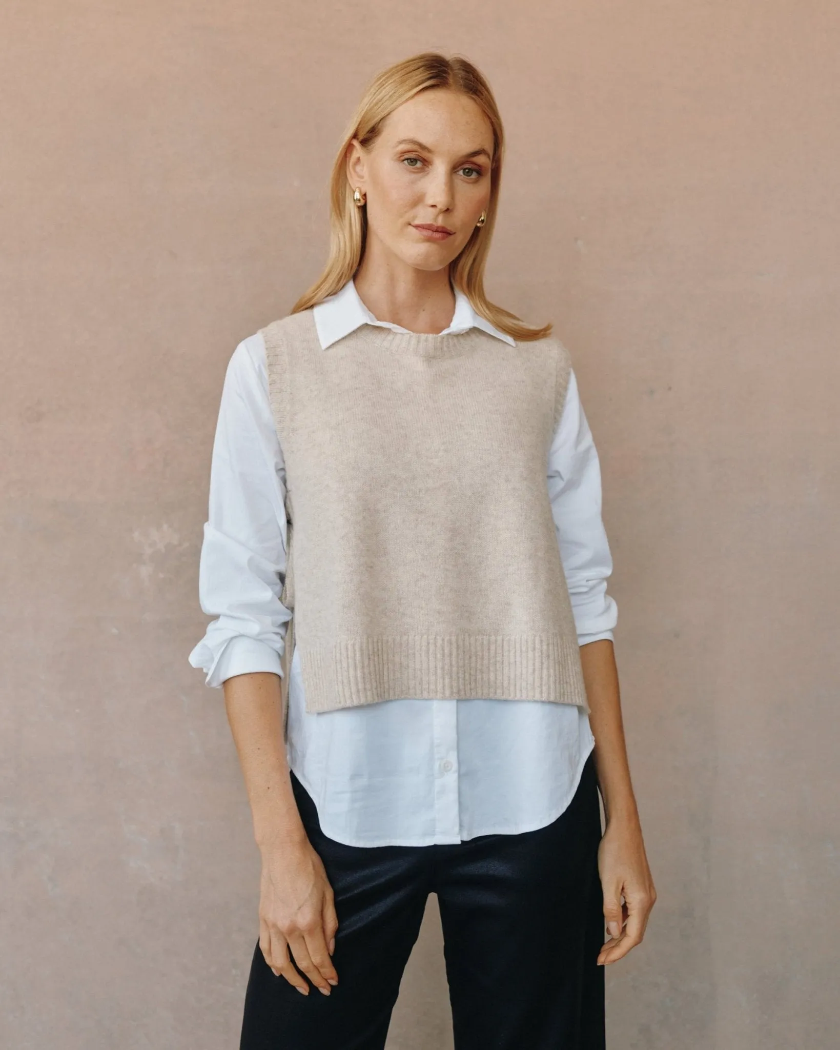 Side Tie Vest - Ivory Oat sold by Bella Dahl product image thumbnail 3