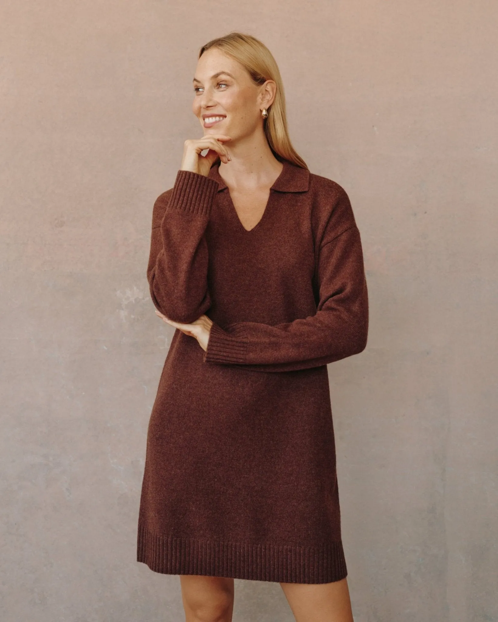 Collared Pullover Sweater Dress - Red Oak sold by Bella Dahl product image thumbnail 2