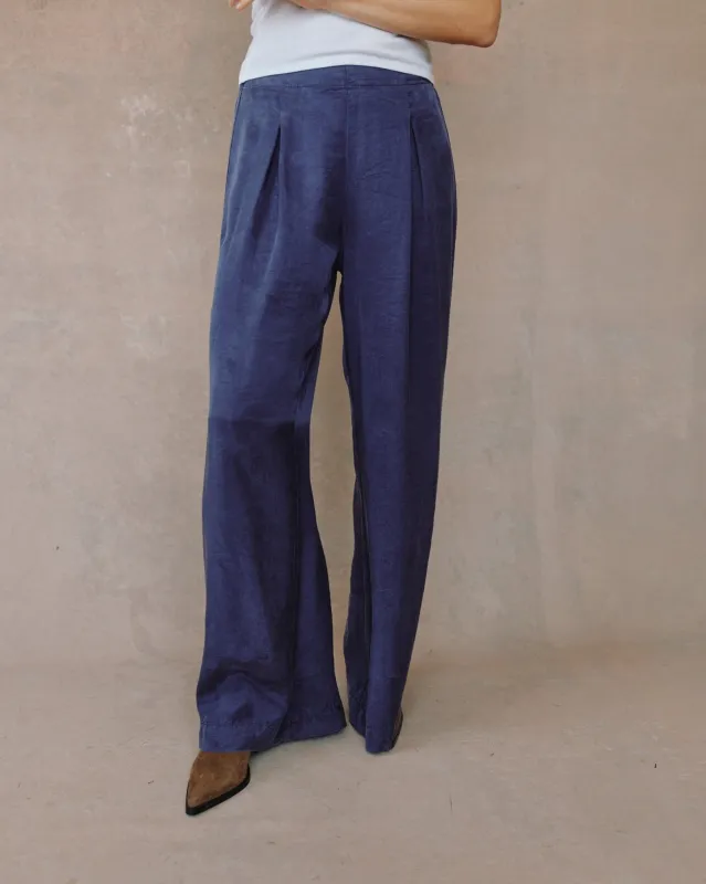 Pull On Inverted Pleat Wide Leg - Royal Navy sold by Bella Dahl