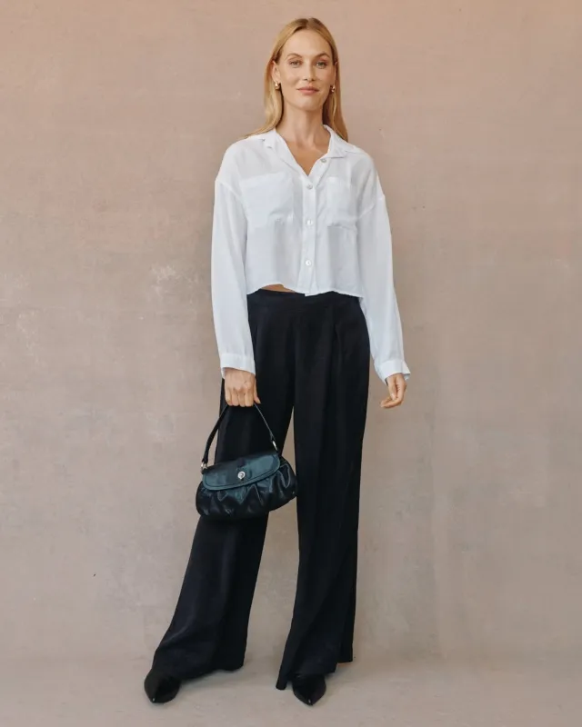 Wide Hem Cropped Button Down - White sold by Bella Dahl