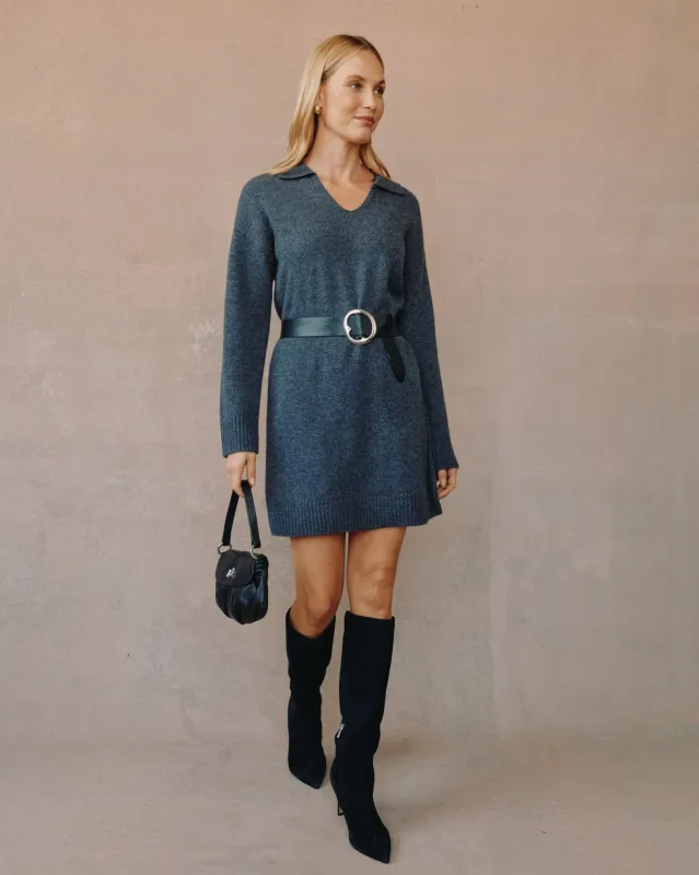 Collared Pullover Sweater Dress - Charcoal sold by Bella Dahl