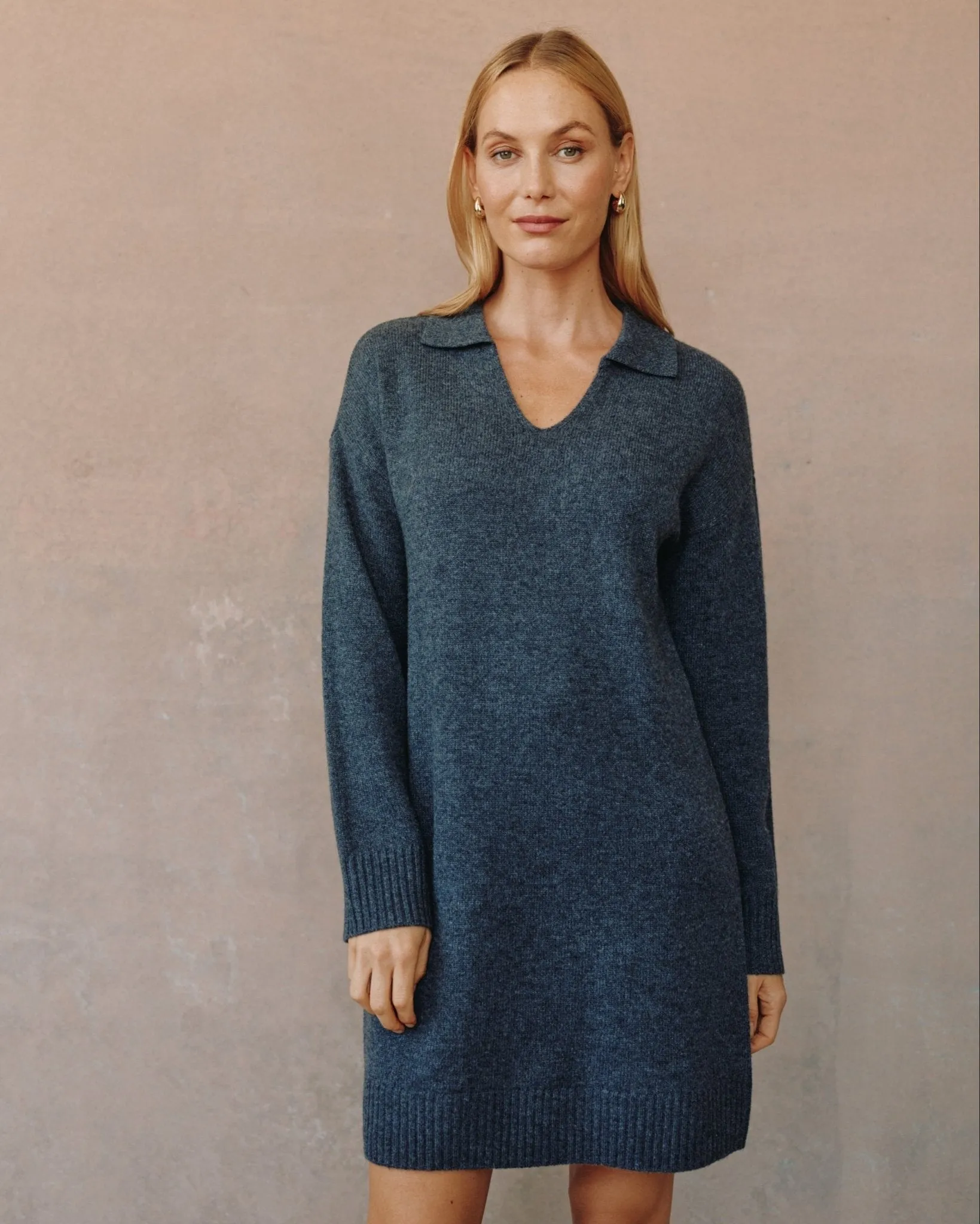Collared Pullover Sweater Dress - Charcoal sold by Bella Dahl product image thumbnail 3