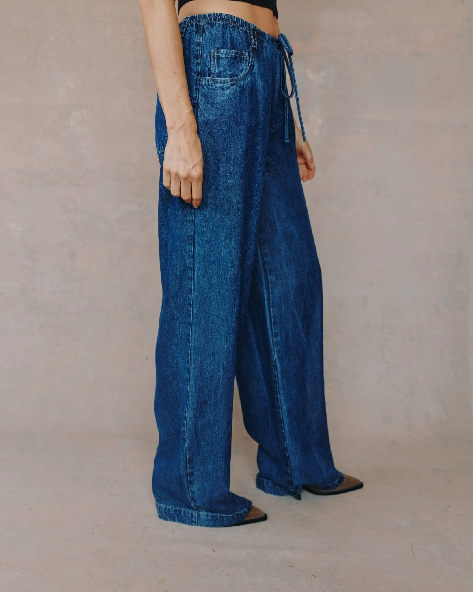 Drawstring Jean - Deep Blue Rinse sold by Bella Dahl product image thumbnail 3