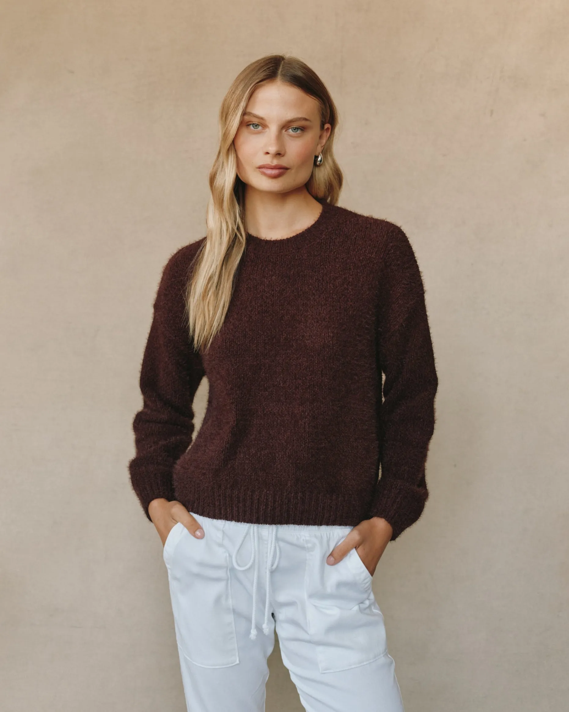 Drop Shoulder Sweater - Pinot Noir sold by Bella Dahl