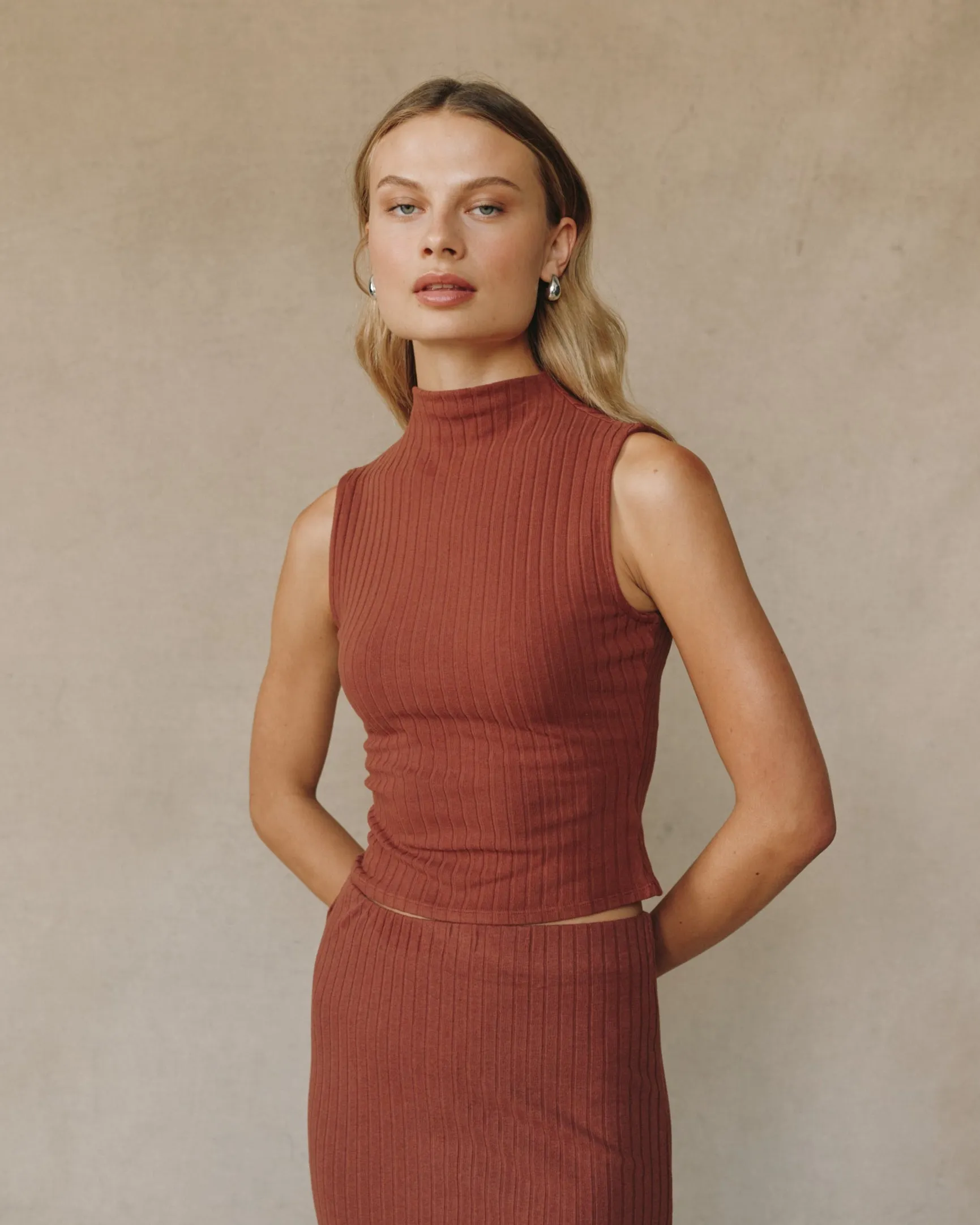 Rib Mock Neck Top - Autumn Amber sold by Bella Dahl product image thumbnail 2