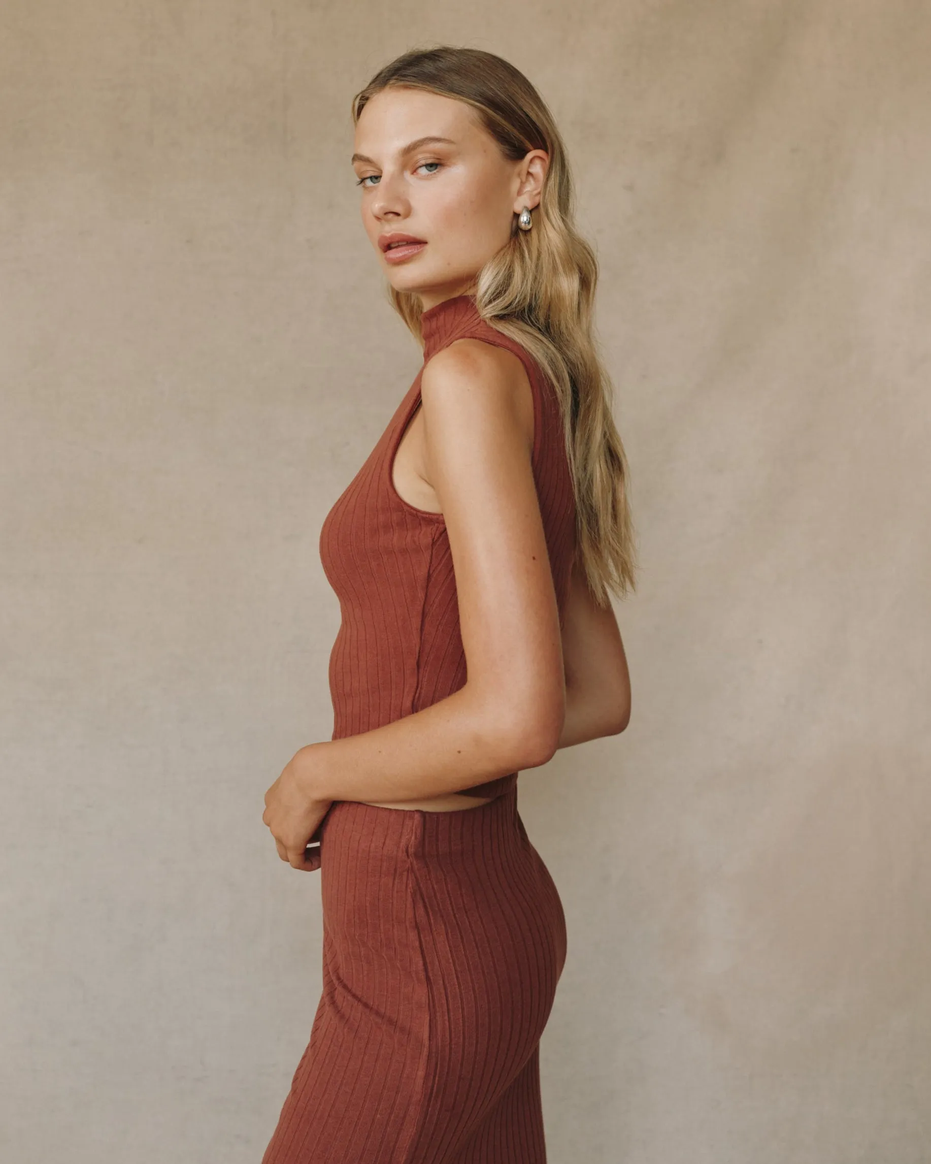 Rib Mock Neck Top - Autumn Amber sold by Bella Dahl product image thumbnail 3