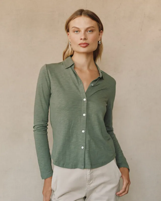 Long Sleeve Knit Button Down - Fernwood sold by Bella Dahl