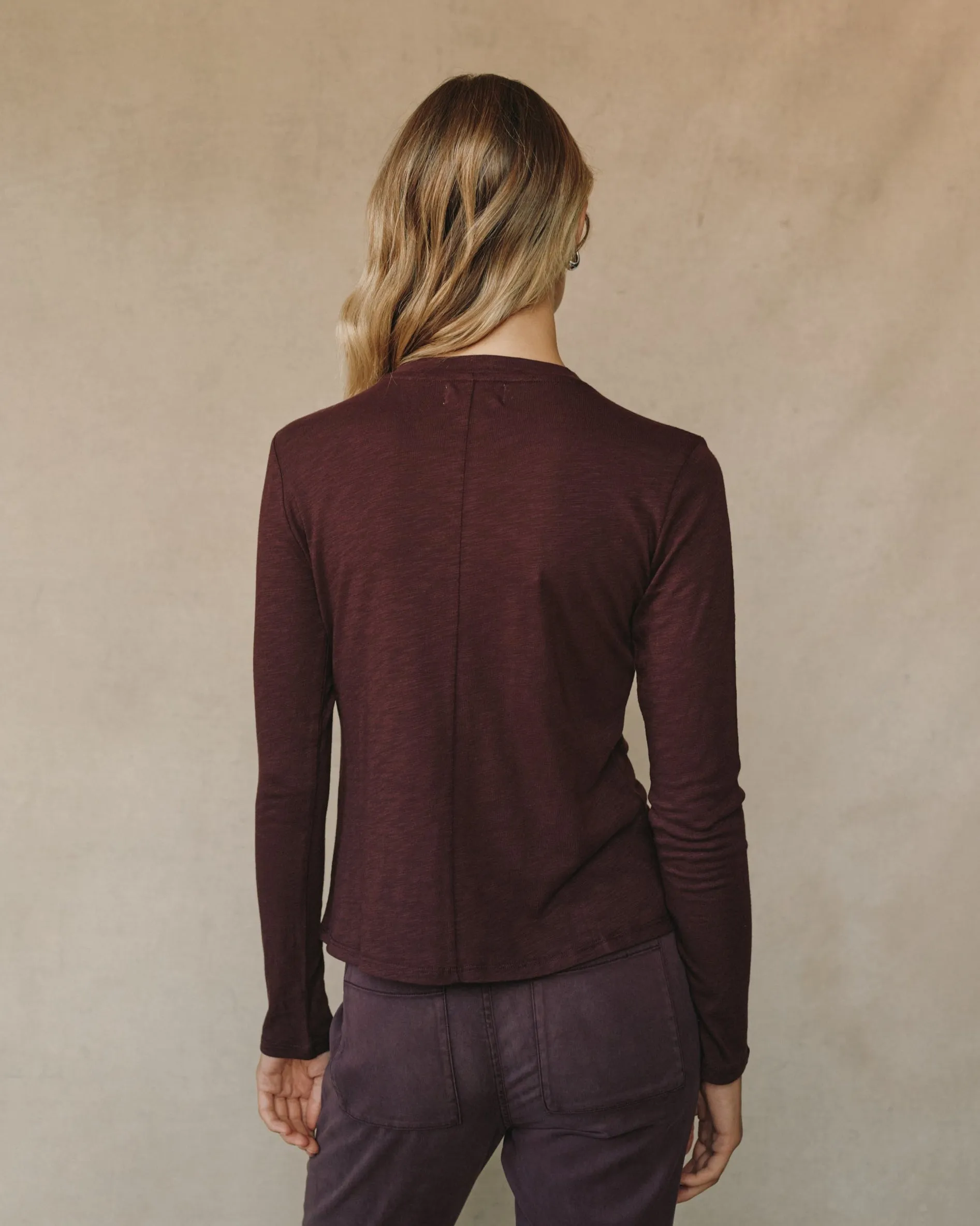 Long Sleeve Crew Tee - Pinot Noir sold by Bella Dahl product image thumbnail 4