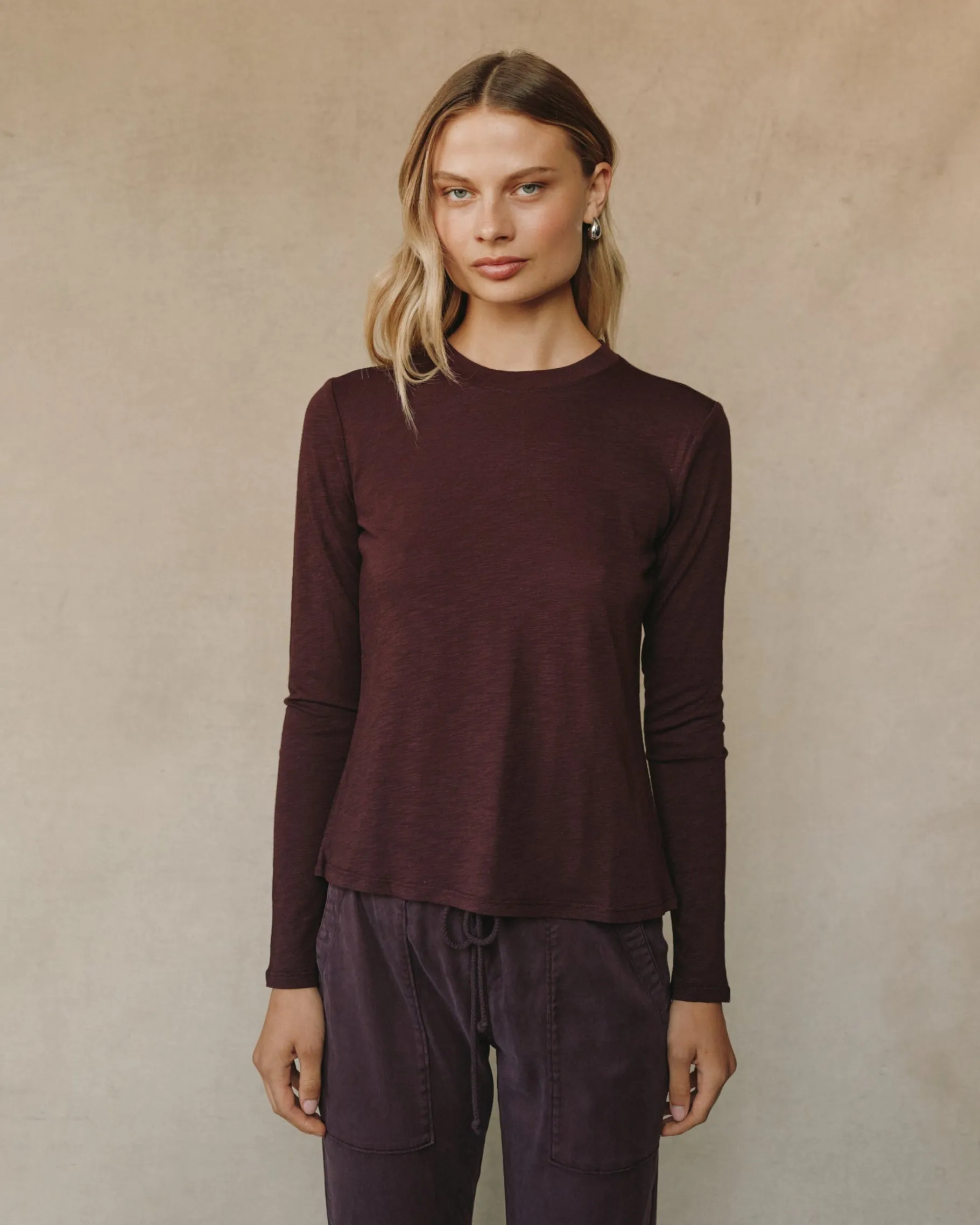 Long Sleeve Crew Tee - Pinot Noir sold by Bella Dahl product image thumbnail 2