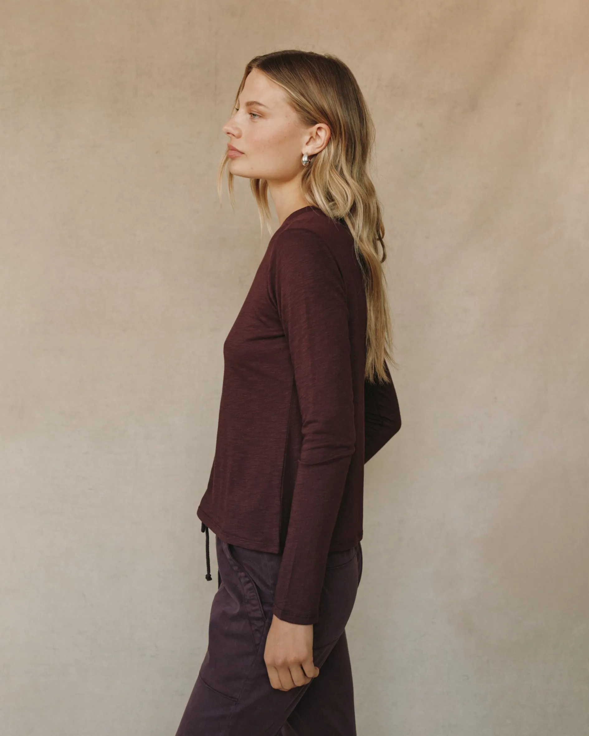 Long Sleeve Crew Tee - Pinot Noir sold by Bella Dahl product image thumbnail 3