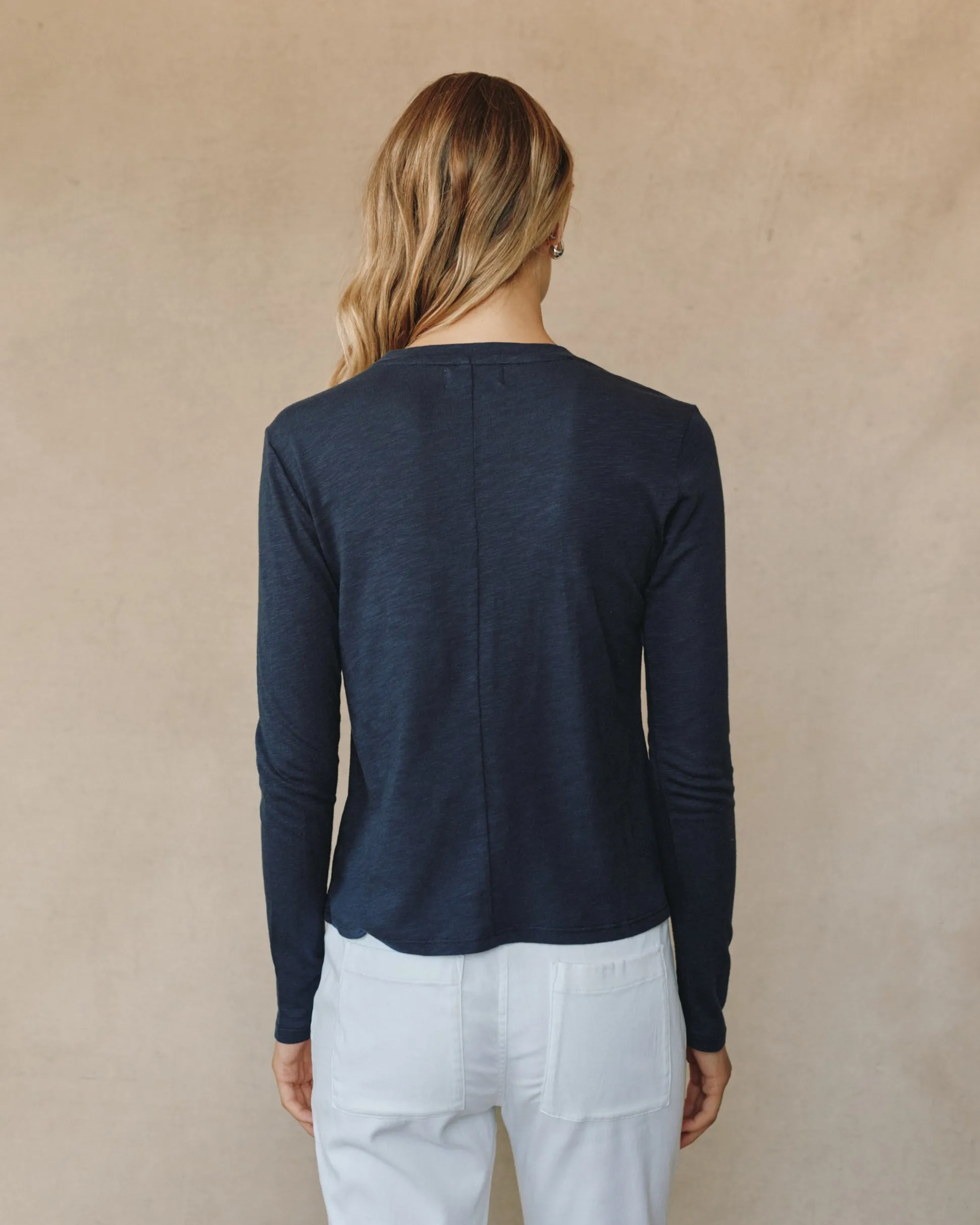 Long Sleeve Crew Tee - Endless Sea sold by Bella Dahl product image thumbnail 4