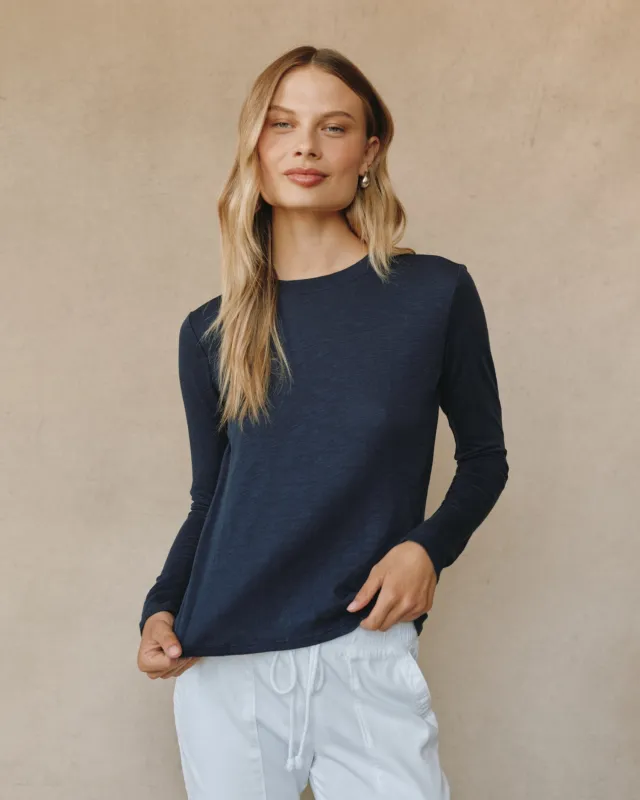 Long Sleeve Crew Tee - Endless Sea sold by Bella Dahl