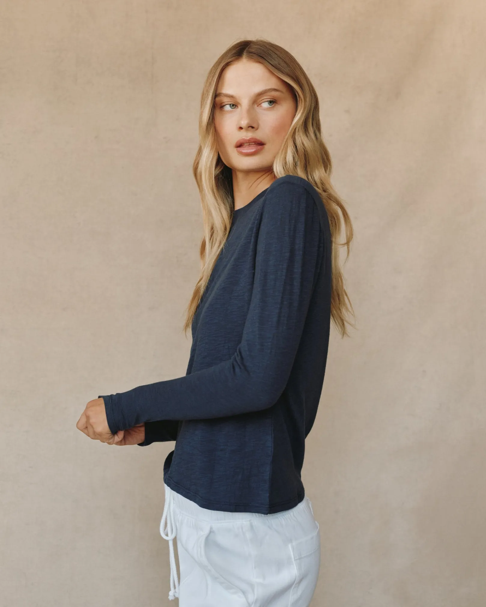Long Sleeve Crew Tee - Endless Sea sold by Bella Dahl product image thumbnail 3