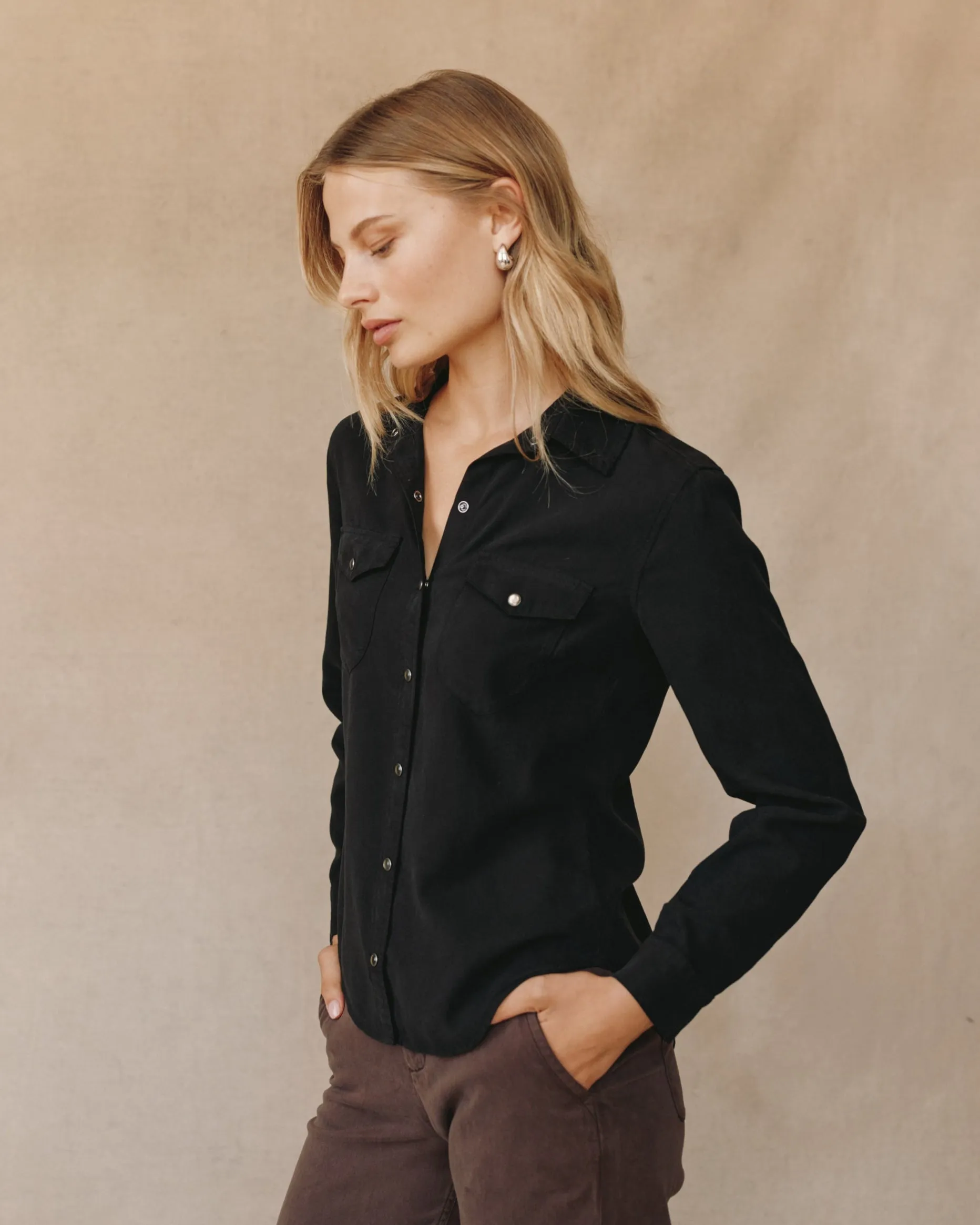Western Shirt - Vintage Black sold by Bella Dahl product image thumbnail 3