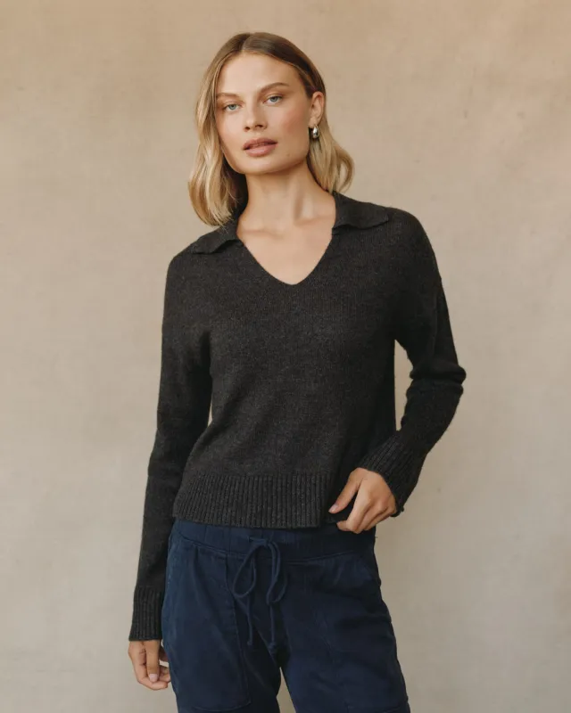 Pullover Sweater With Collar - Heather Brown sold by Bella Dahl