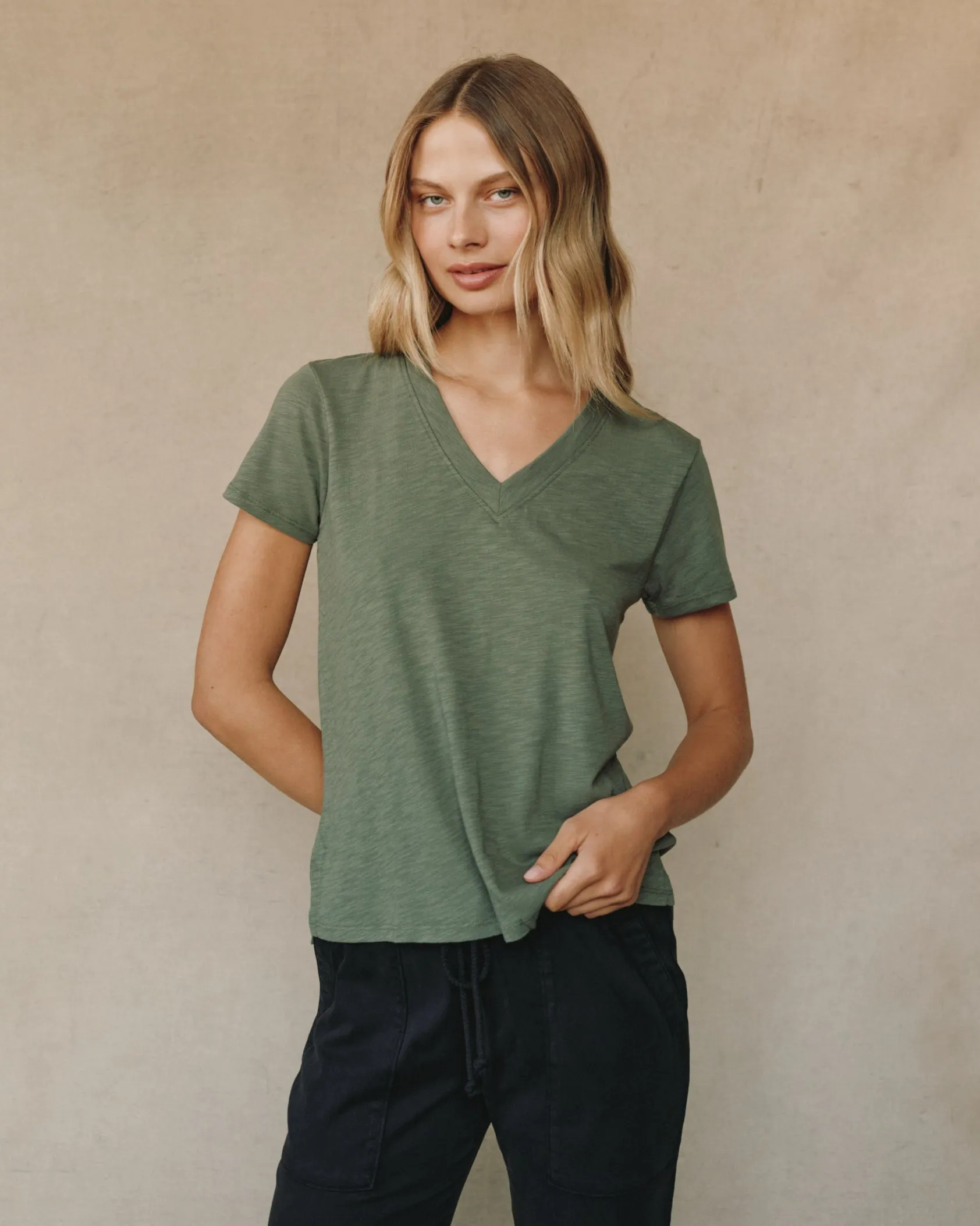 Side Slit V Neck Tee - Fernwood sold by Bella Dahl product image thumbnail 2