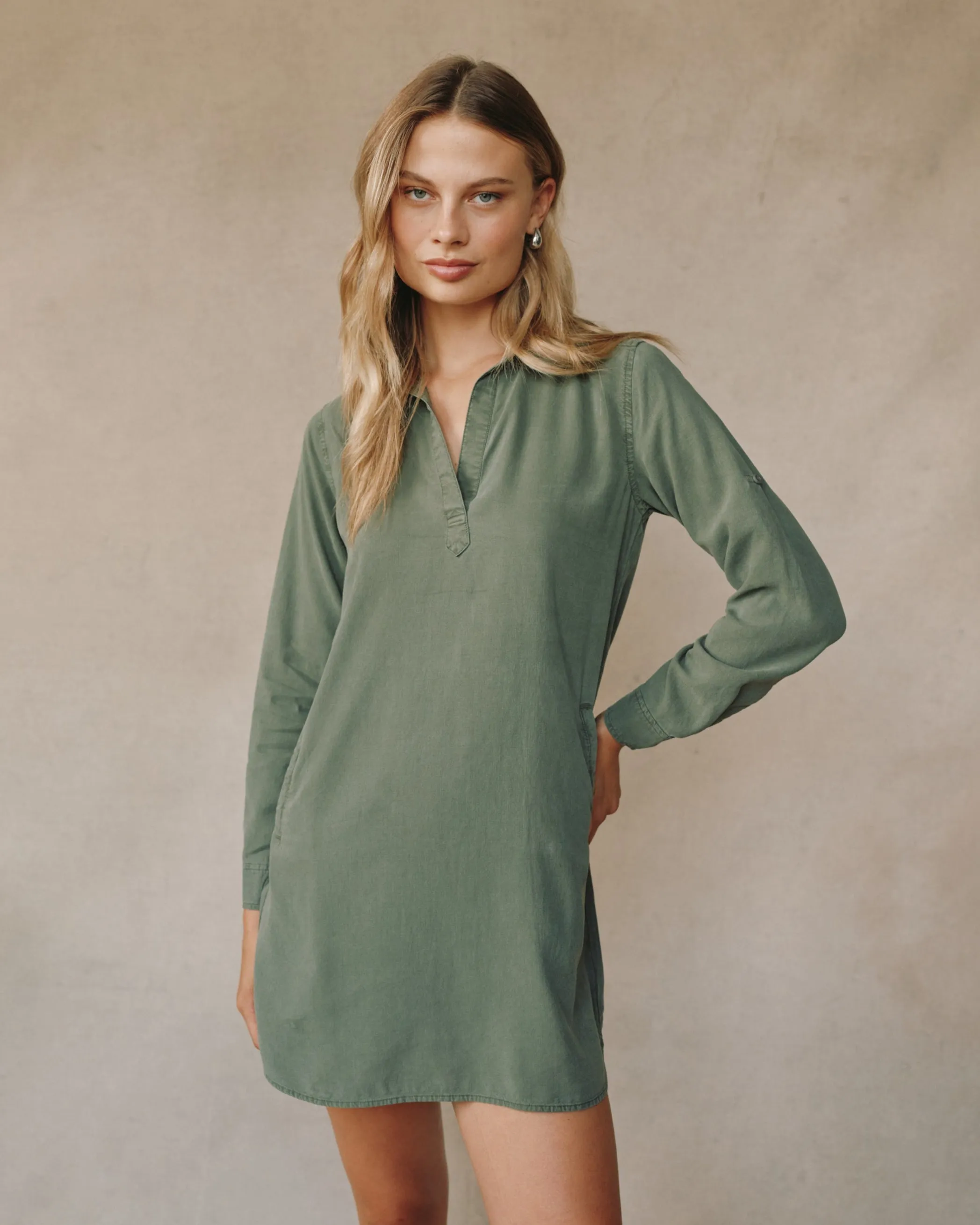 Long Sleeve A Line Shirt Dress - Fernwood sold by Bella Dahl product image thumbnail 3