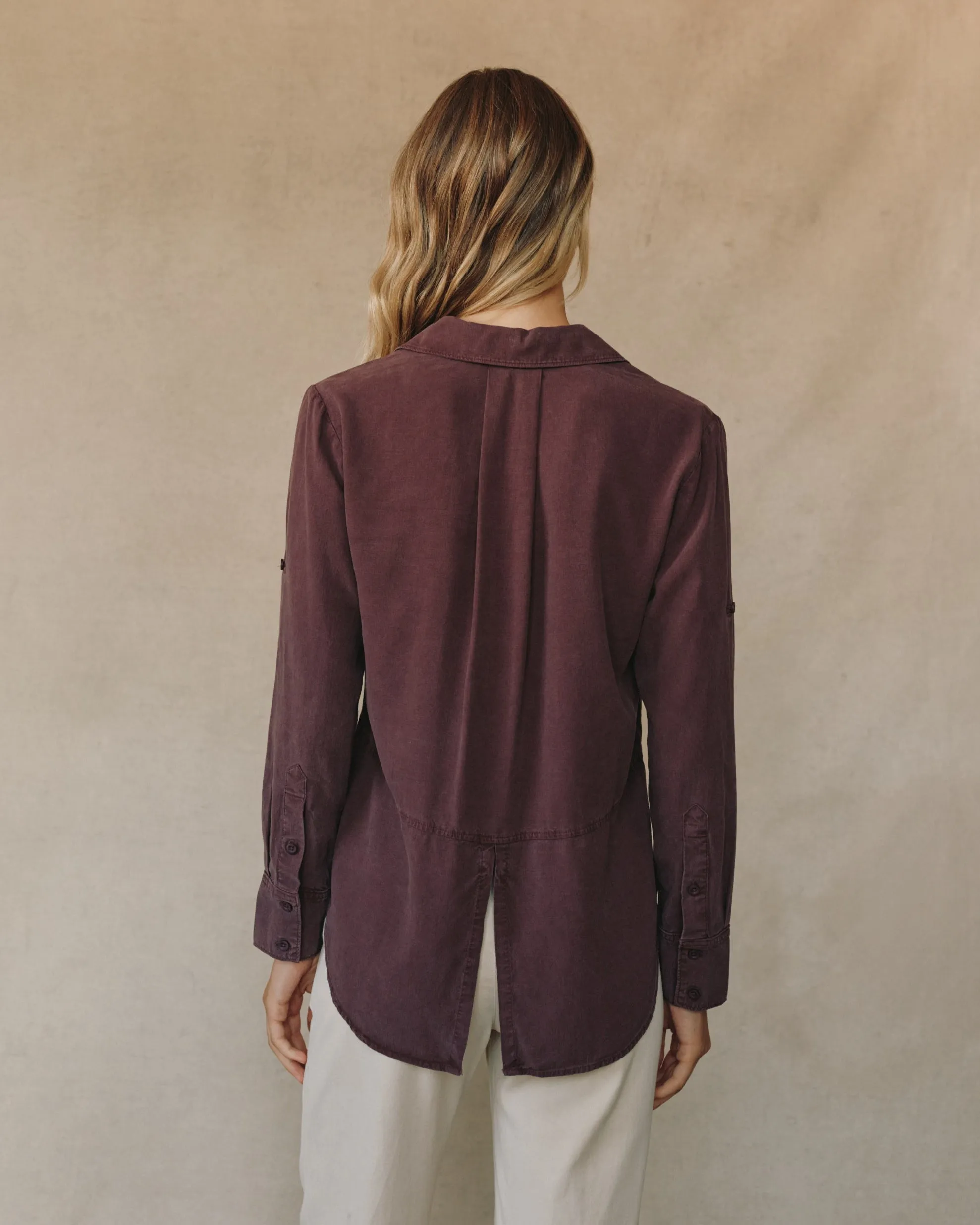 Split Back Button Down - Pinot Noir sold by Bella Dahl product image thumbnail 4