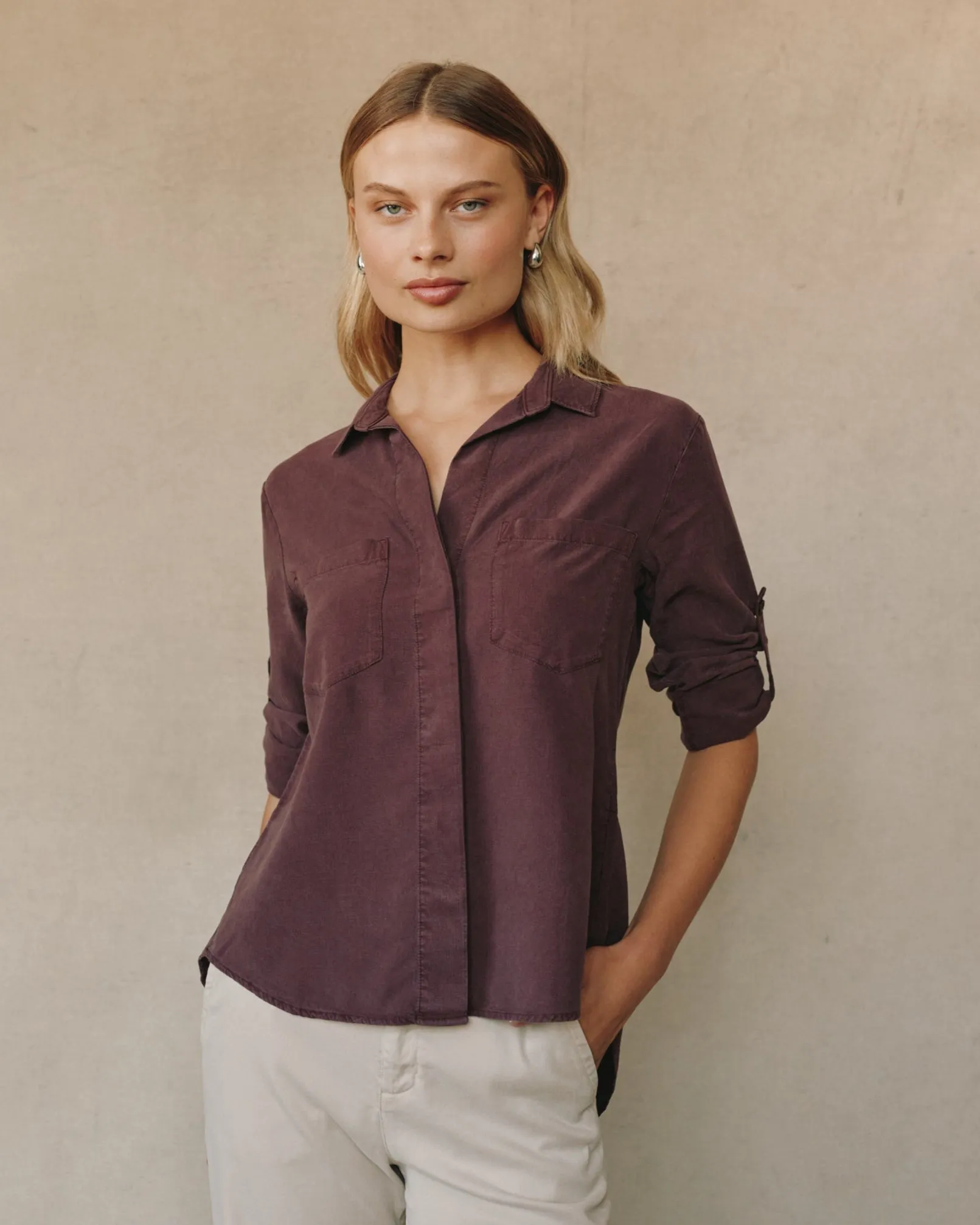 Split Back Button Down - Pinot Noir sold by Bella Dahl product image thumbnail 2
