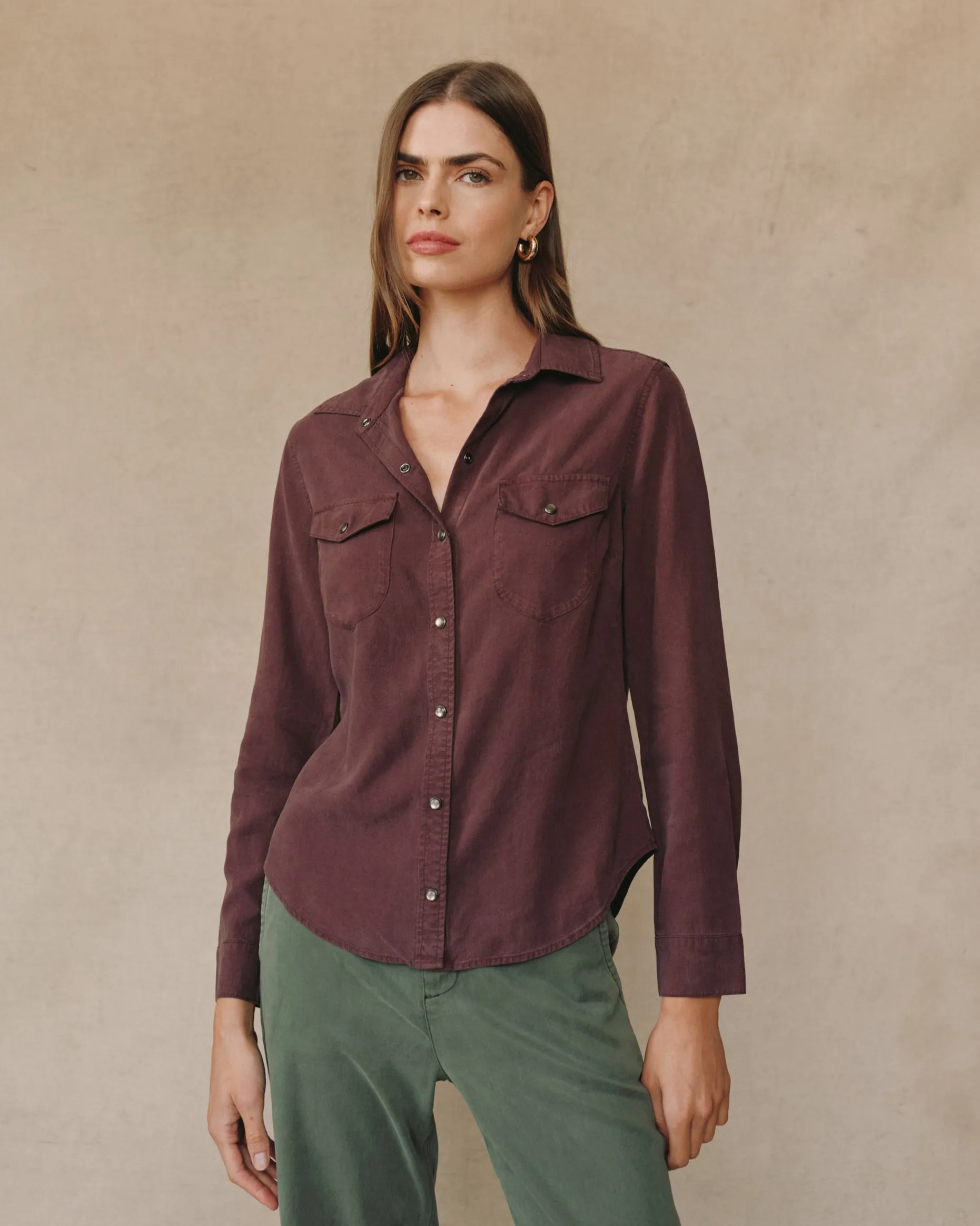 Western Shirt - Pinot Noir sold by Bella Dahl product image thumbnail 2