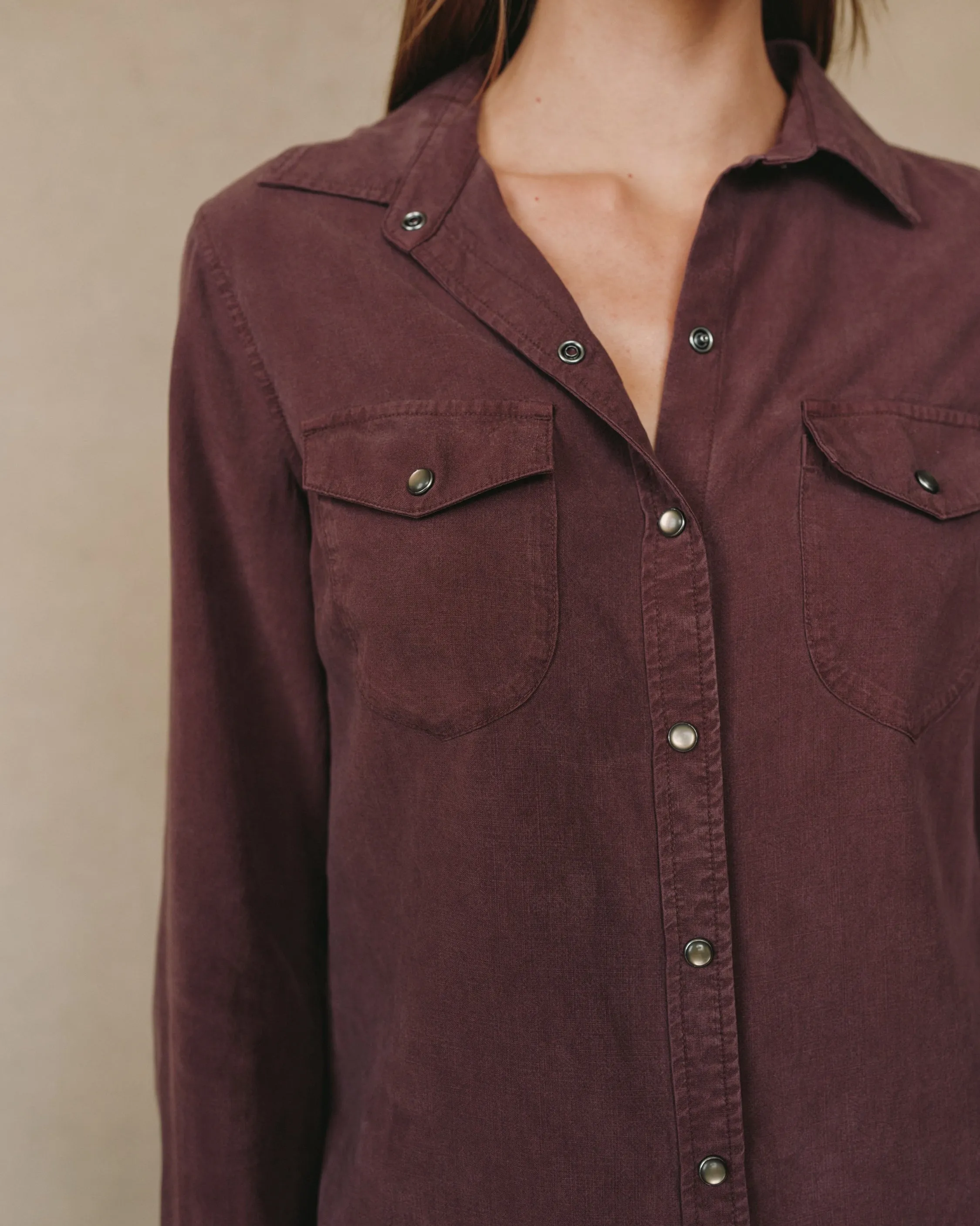 Western Shirt - Pinot Noir sold by Bella Dahl product image thumbnail 3