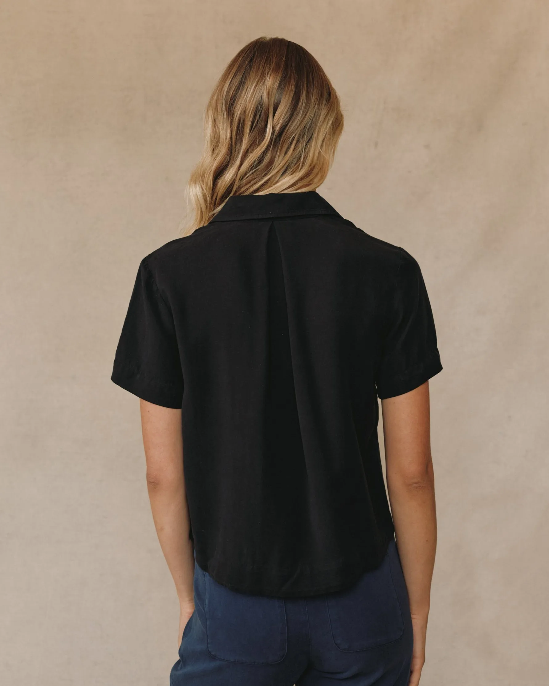 Short Sleeve Flowy Button Down - Black sold by Bella Dahl product image thumbnail 5