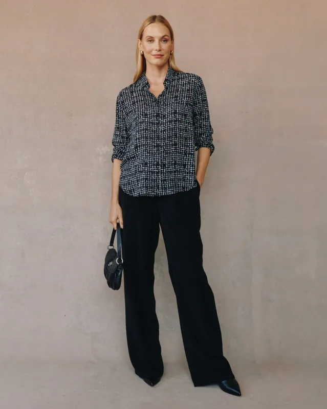 Clean Front Hipster Shirt - Grid Print sold by Bella Dahl