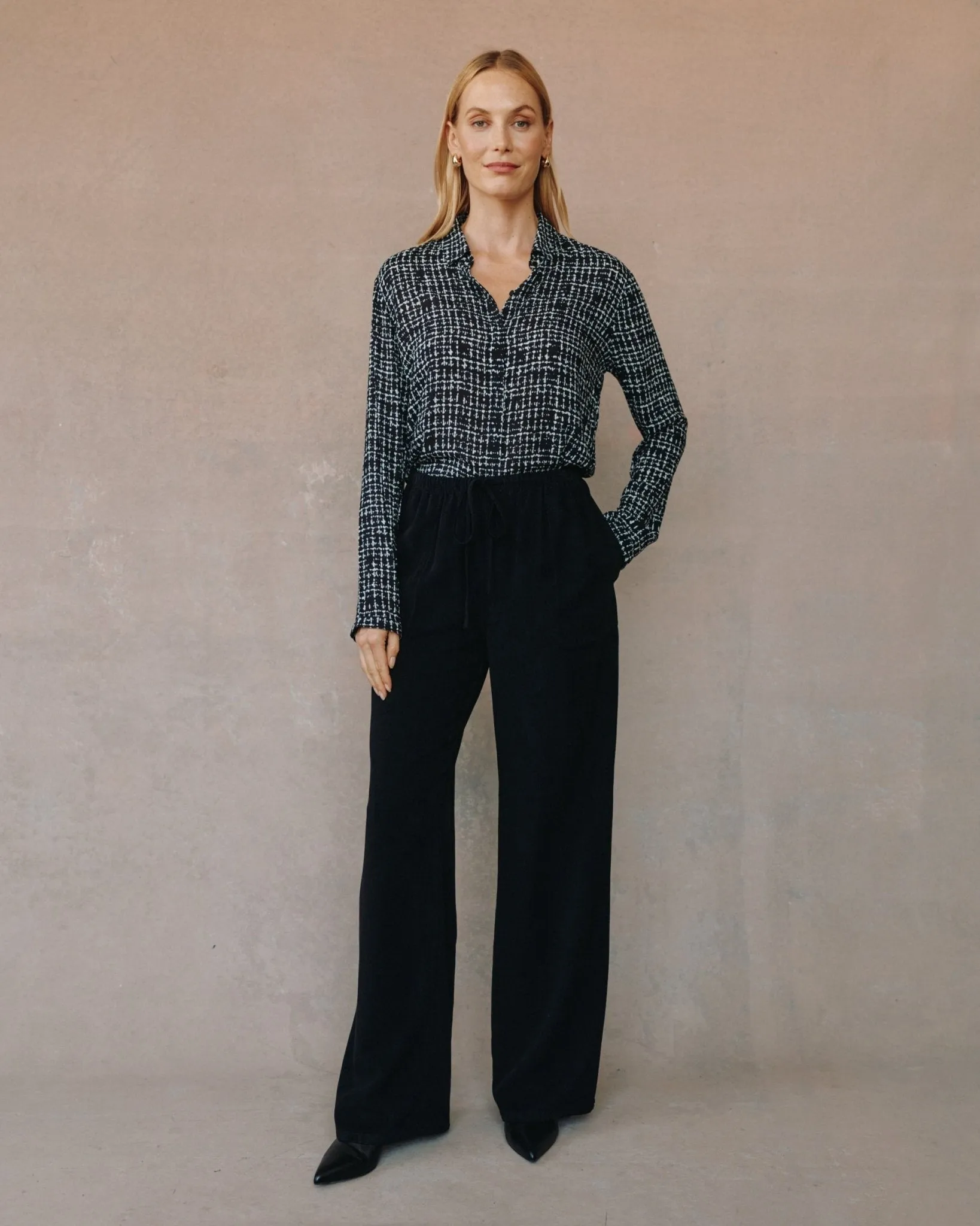 Kylie Wide Leg With Drawstring - Black sold by Bella Dahl