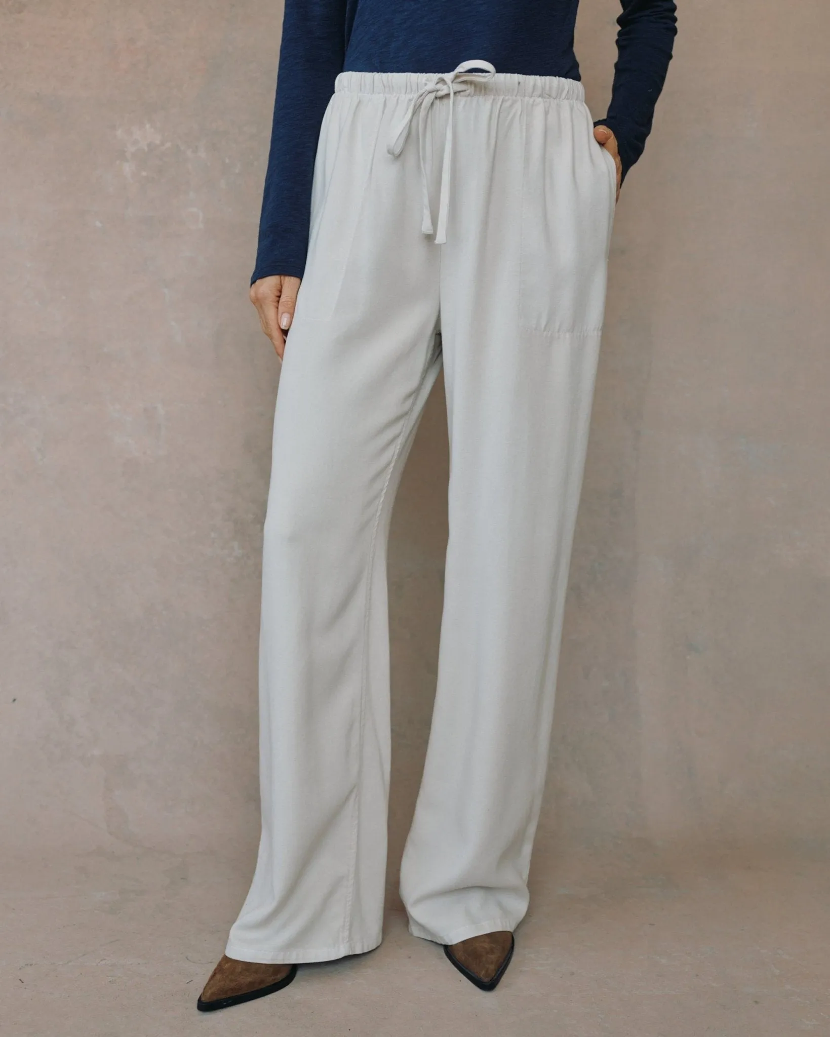 Kylie Wide Leg With Drawstring - Ivory Smoke sold by Bella Dahl product image thumbnail 2