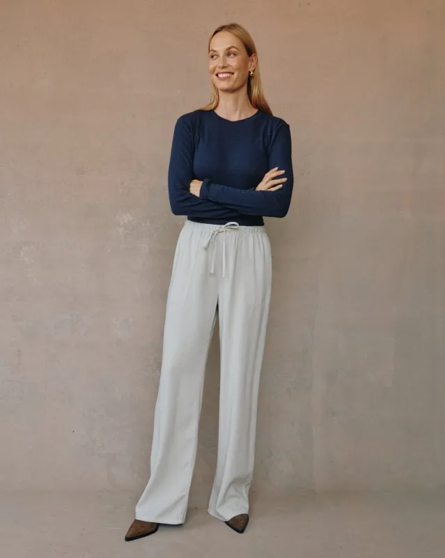 Kylie Wide Leg With Drawstring - Ivory Smoke sold by Bella Dahl