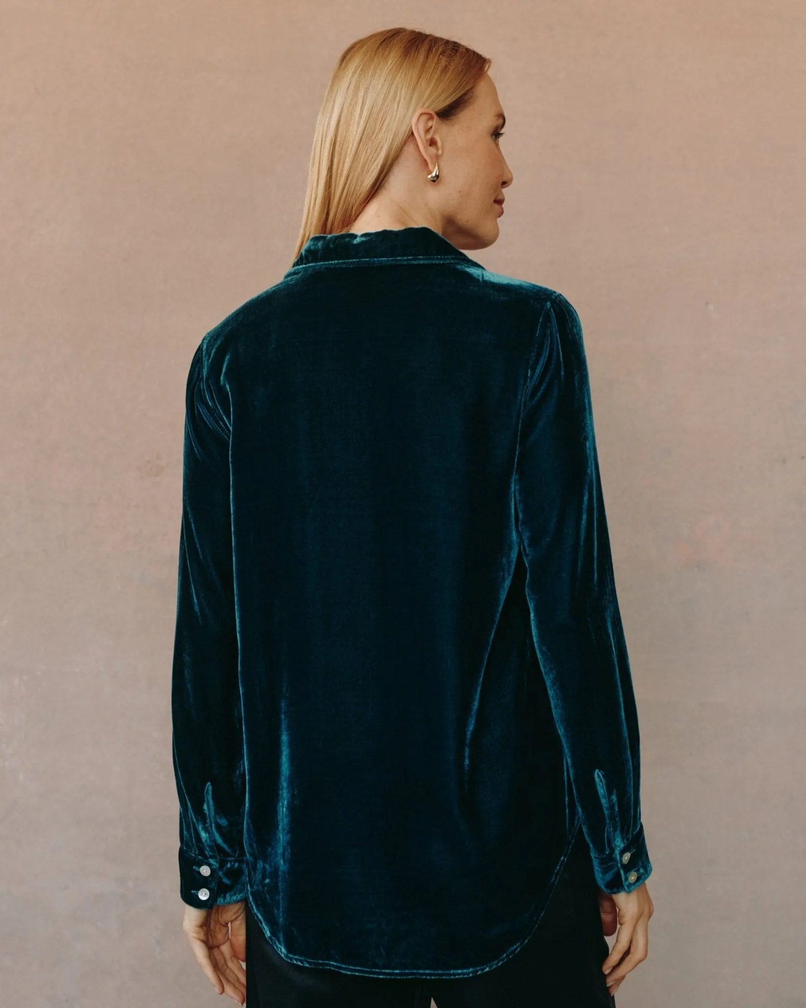 Long Sleeve Classic Shirt - Harbor Teal sold by Bella Dahl product image thumbnail 4