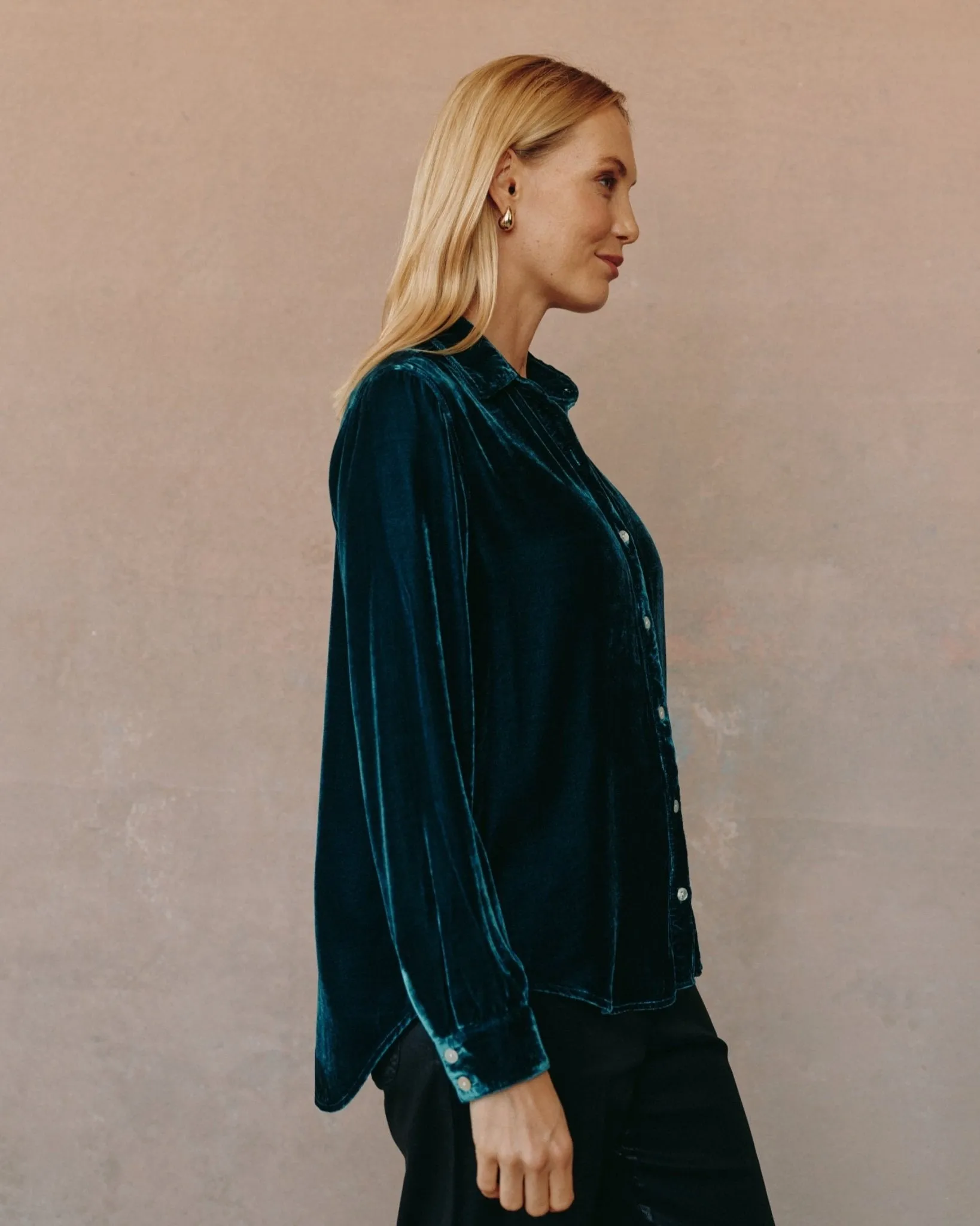 Long Sleeve Classic Shirt - Harbor Teal sold by Bella Dahl product image thumbnail 3