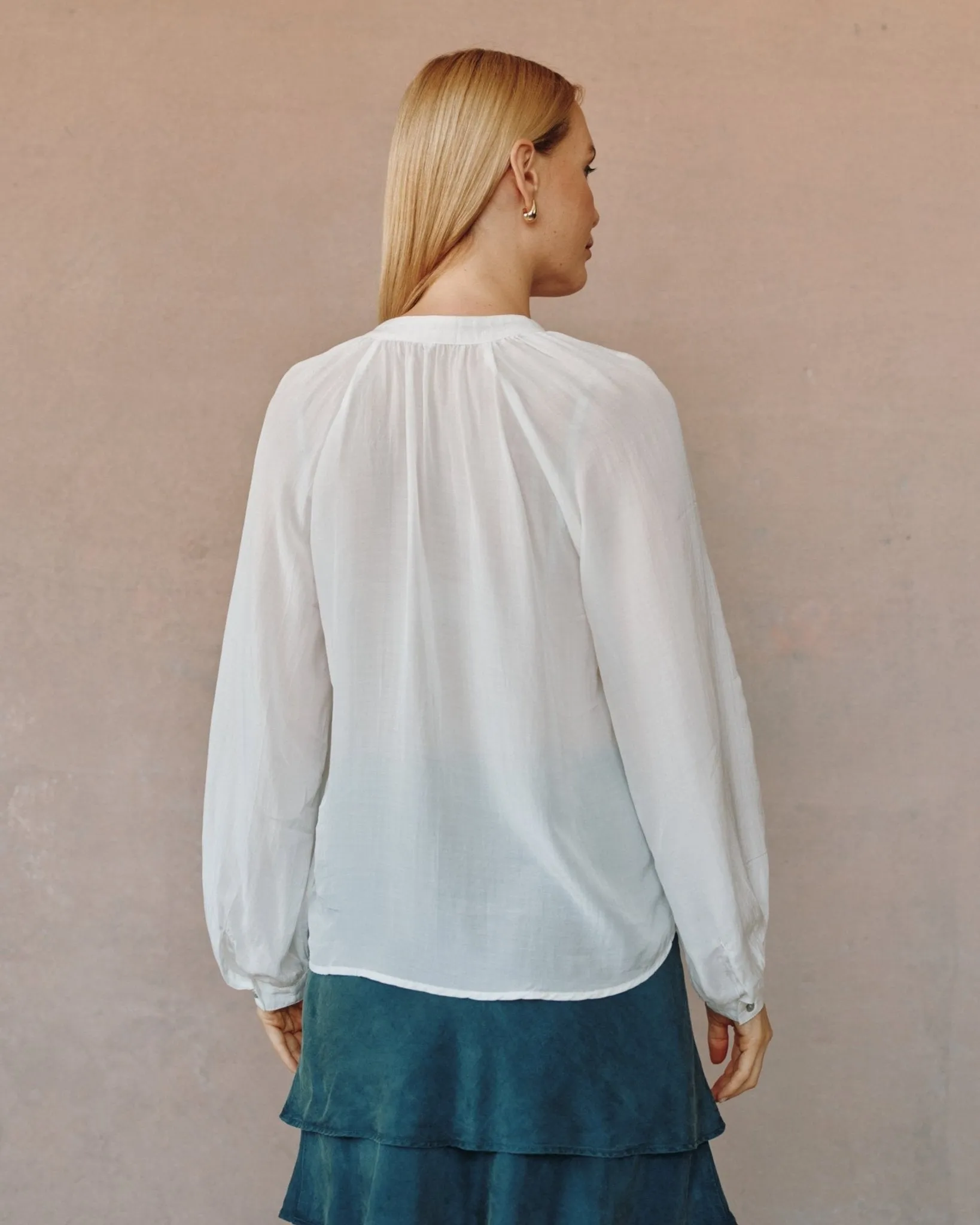 Full Sleeve Raglan Button Down - Sheer Ivory sold by Bella Dahl product image thumbnail 5