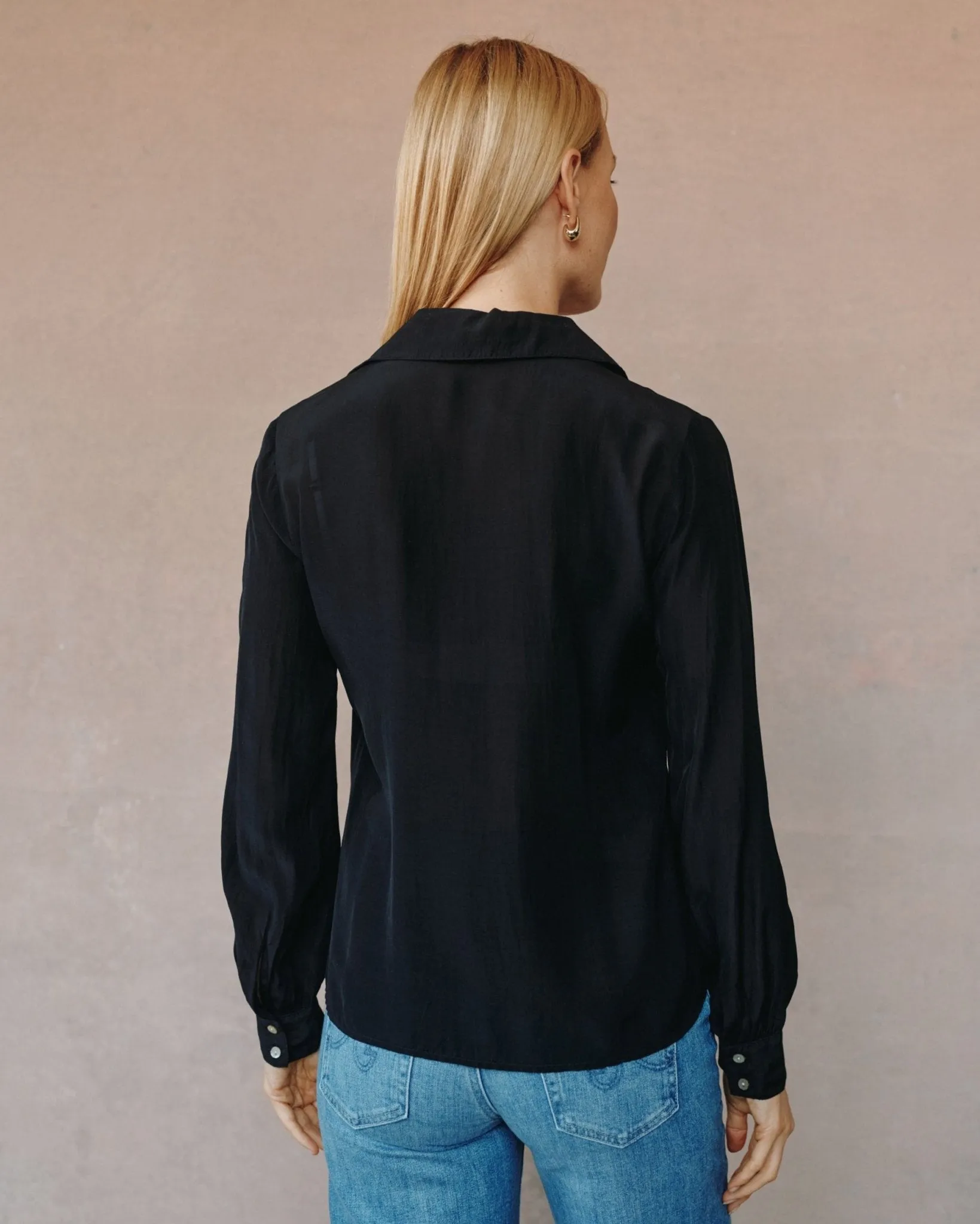 Ruffle Front Shirt - Black sold by Bella Dahl product image thumbnail 4