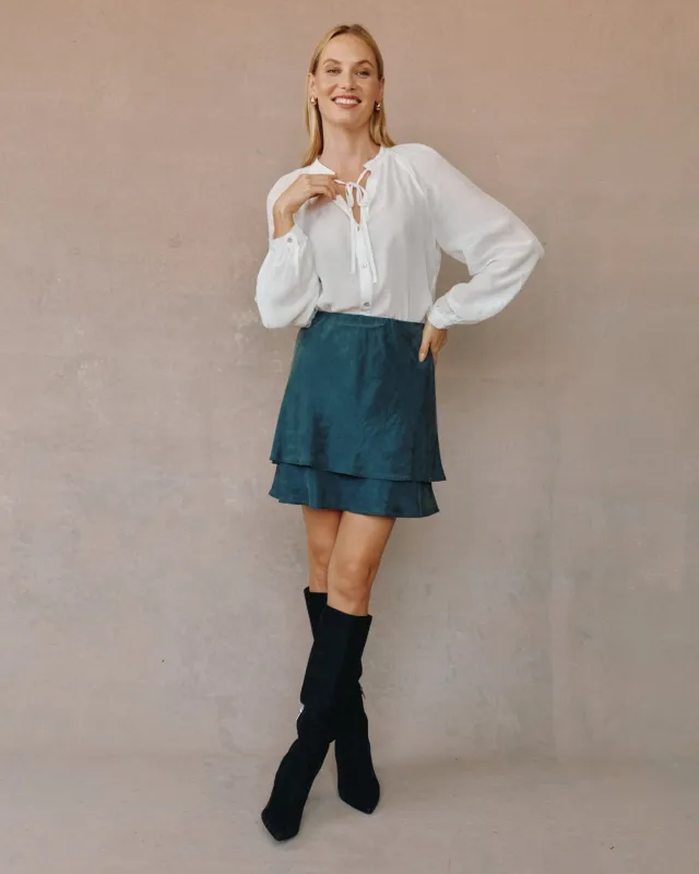 Layered Mini Skirt - Midnight Jade sold by Bella Dahl