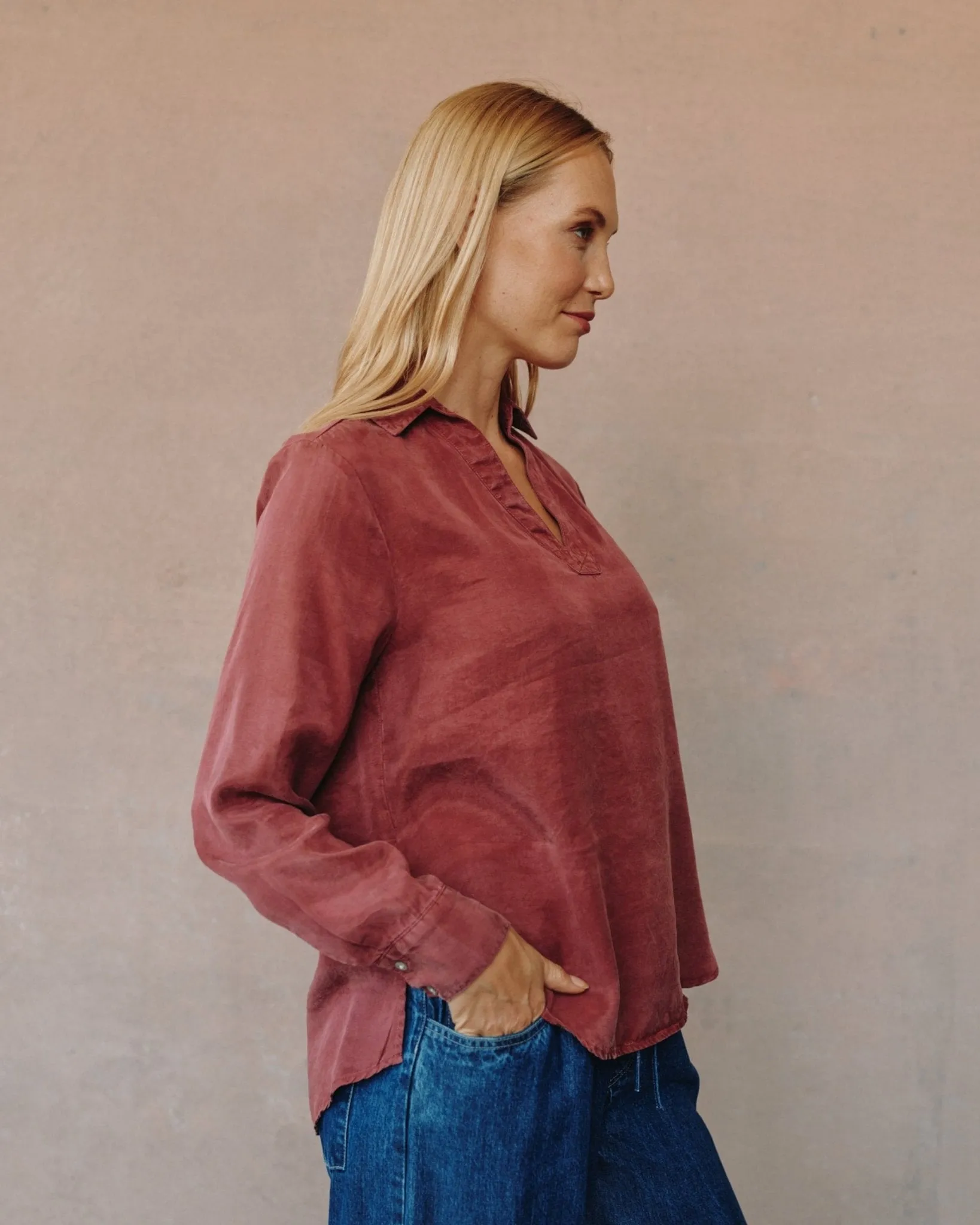Clean Front Pullover - Ruby Dusk sold by Bella Dahl product image thumbnail 4