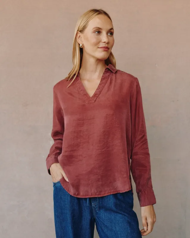 Clean Front Pullover - Ruby Dusk sold by Bella Dahl
