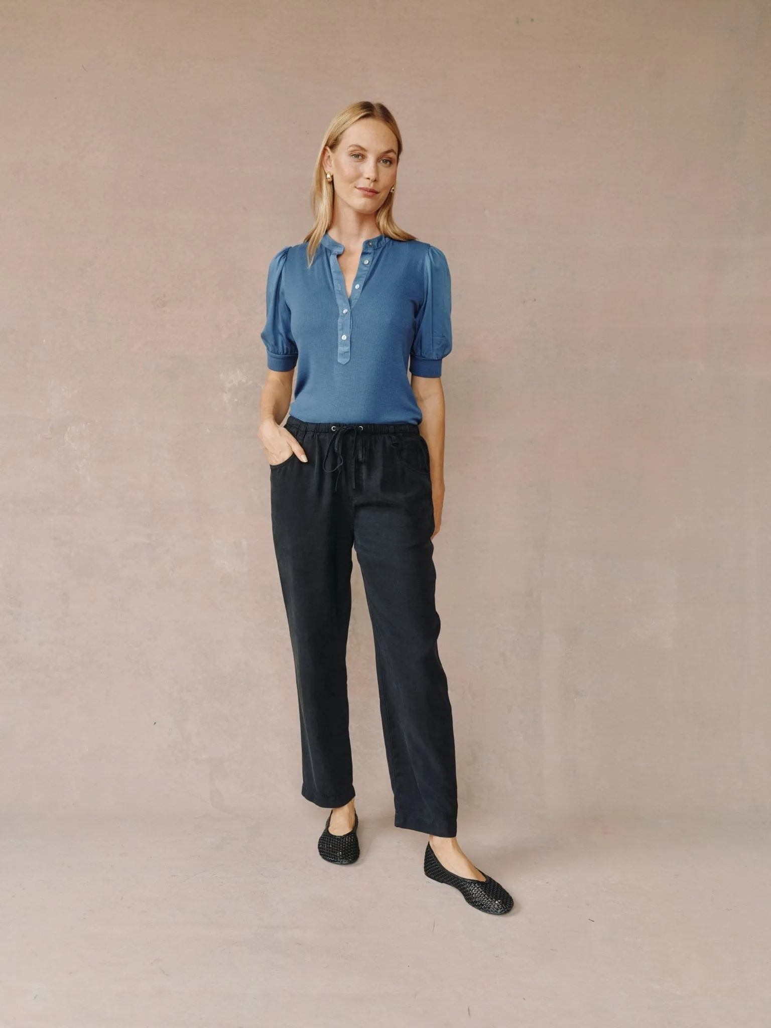 Pull On Trouser- Black sold by Bella Dahl