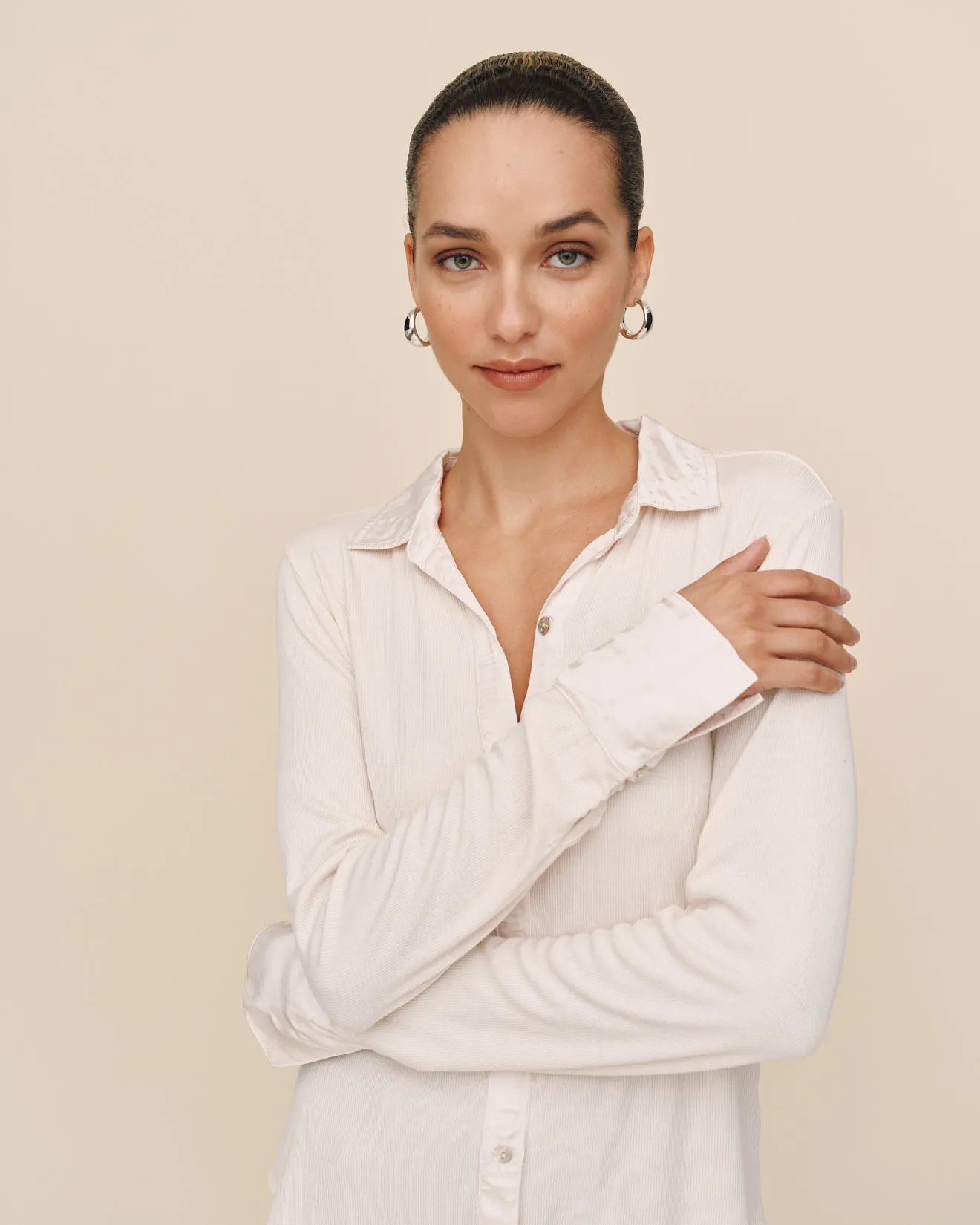 Mixed Button Down - Winter White sold by Bella Dahl product image thumbnail 5